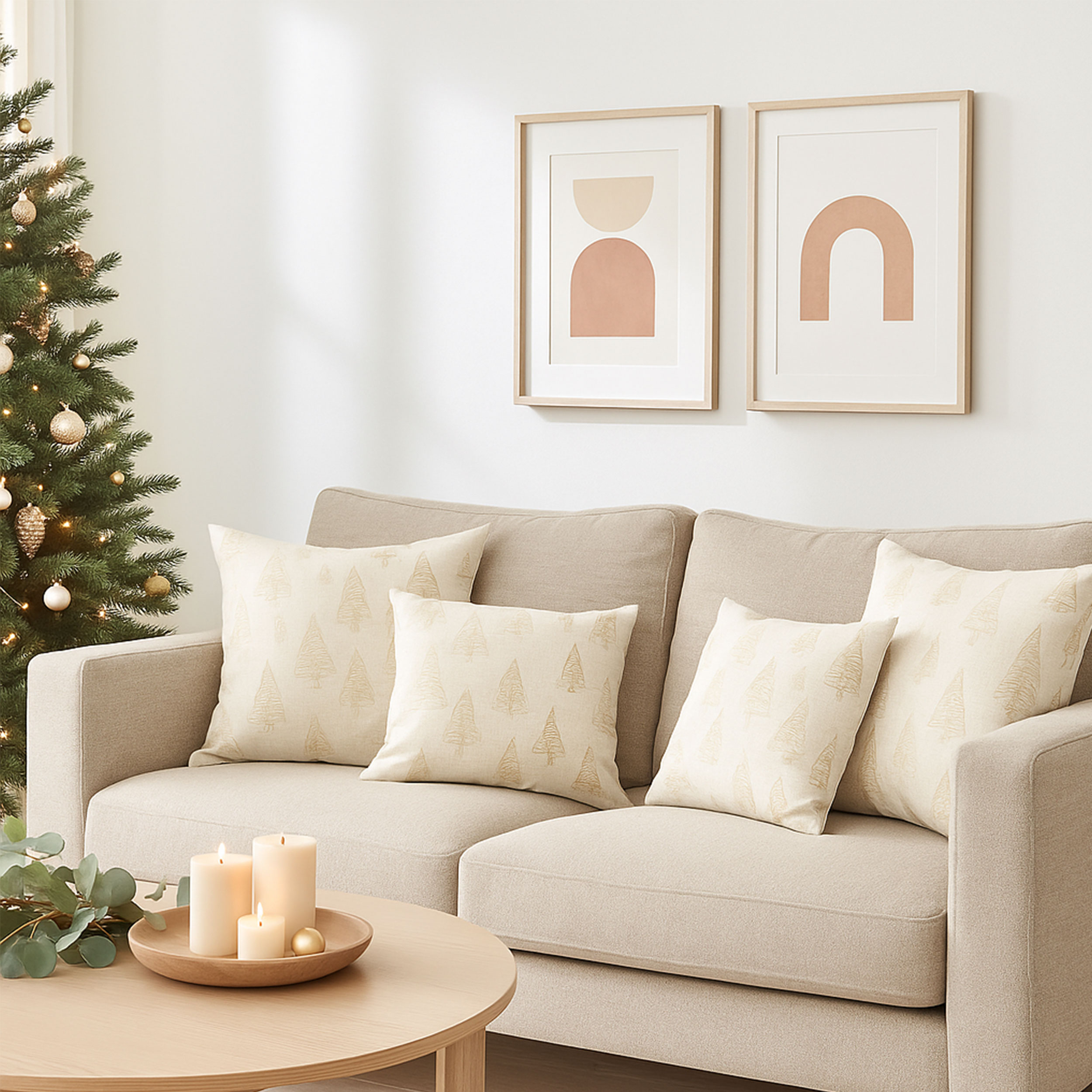 Christmas Jacquard with Golden Lurex Trees Image
