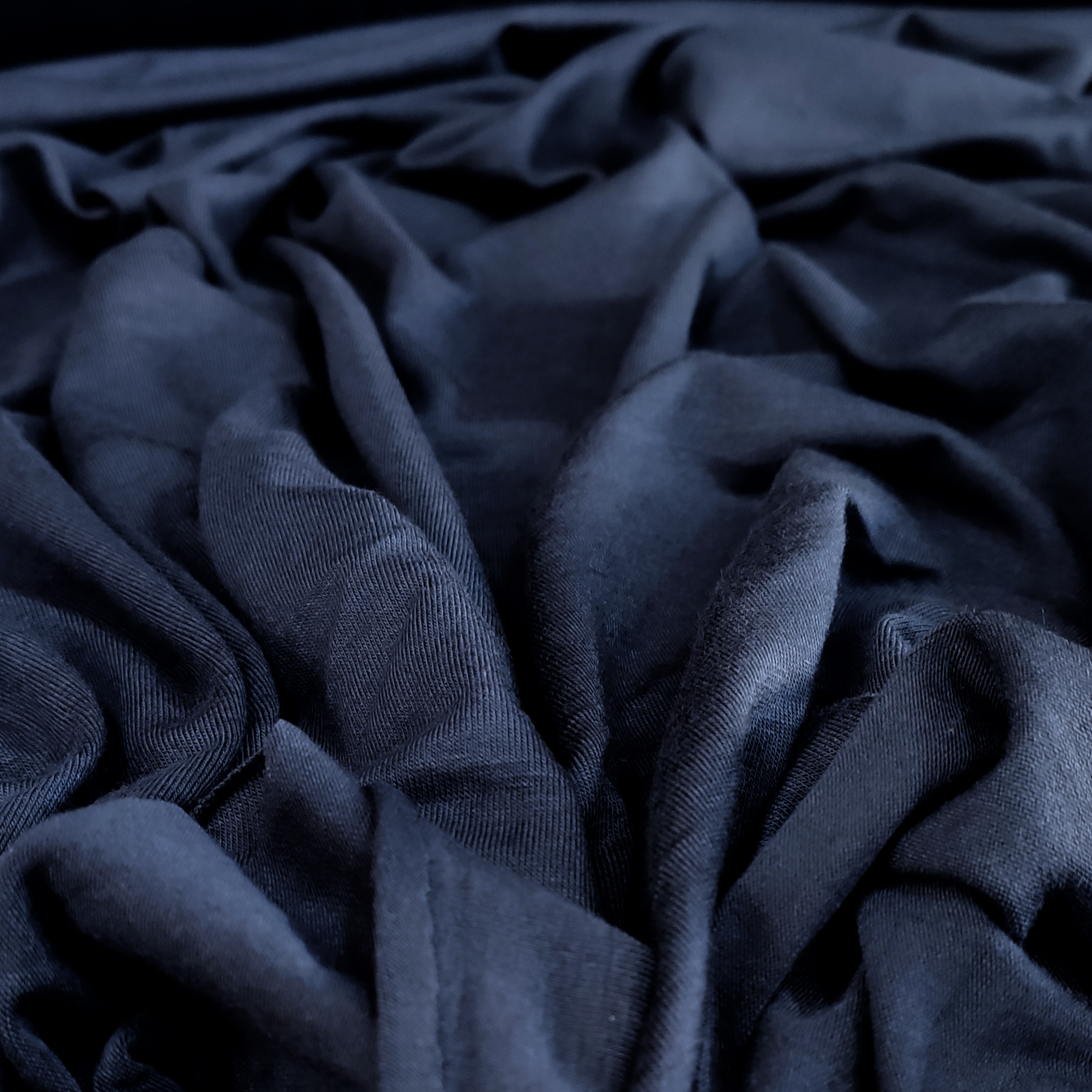 Dark Blue Plain-Coloured Viscose Jersey Remnant, 130x155 cm Image
