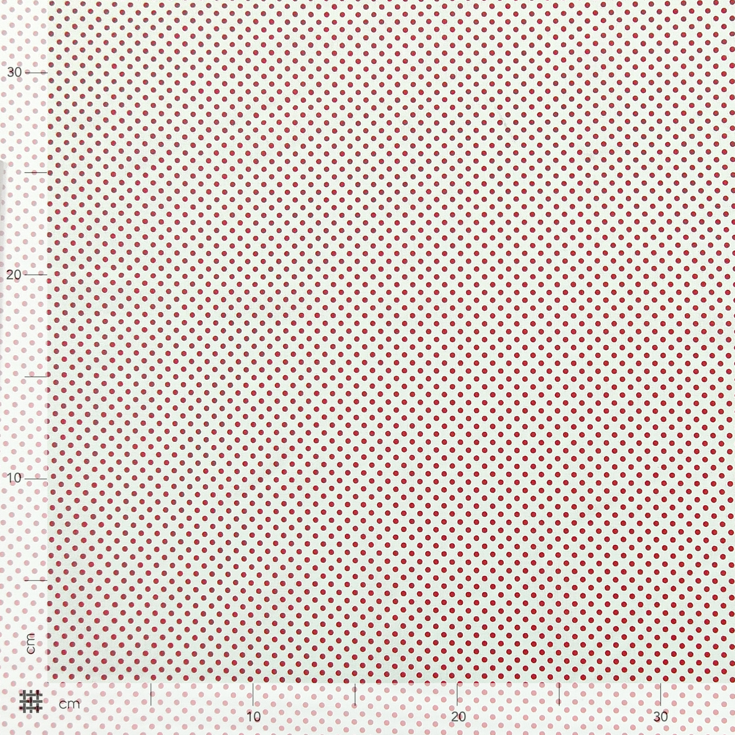 Baumwollstoff Weiß Rot Polka Dot