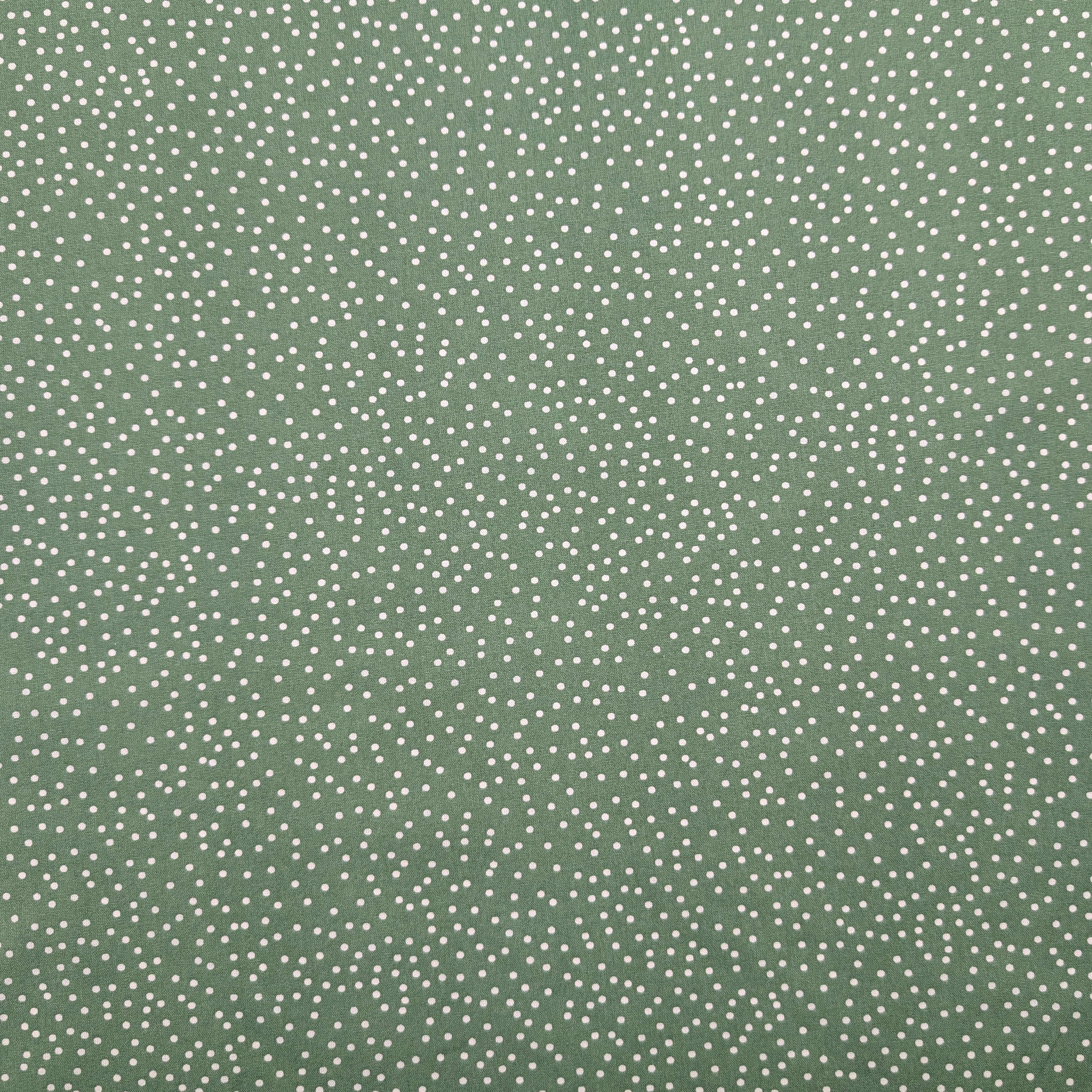 Poplin Cotton White Polka Dot Background Sage Green Image