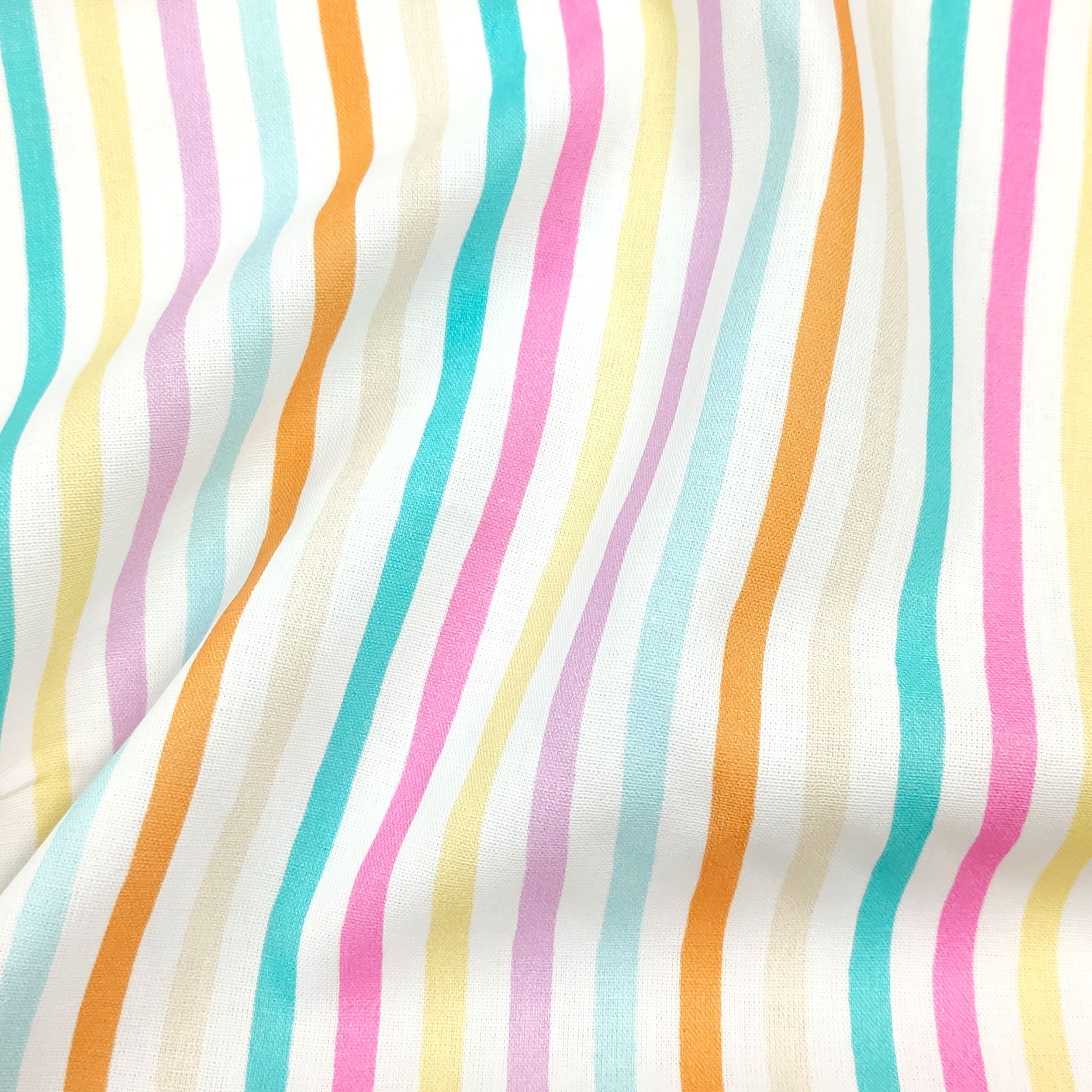Rainbow Stripes Cotton Poplin