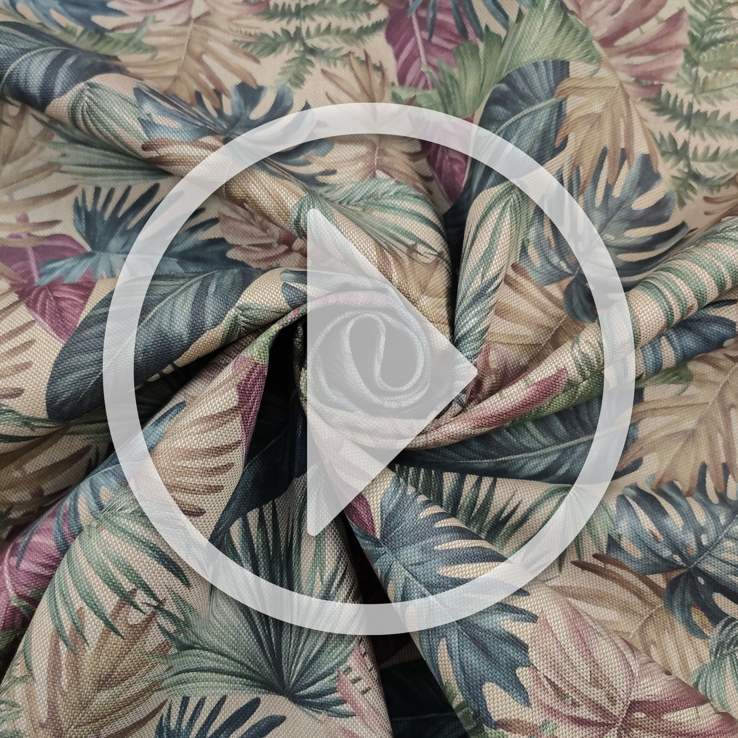 Cotton Mix Fabric Tropical Leaves Image