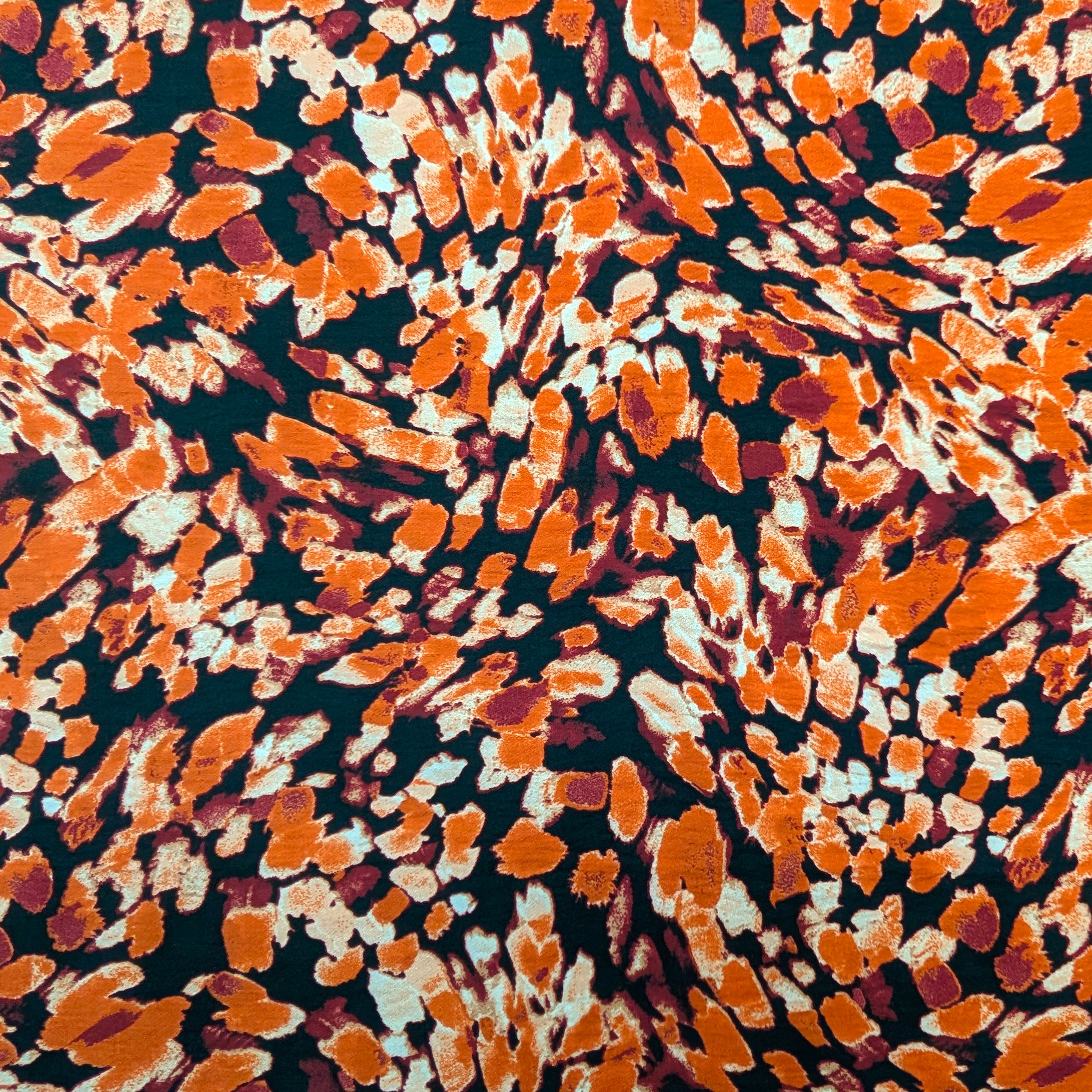 Viscose Hand Crepe Floral Abstract Brick Image