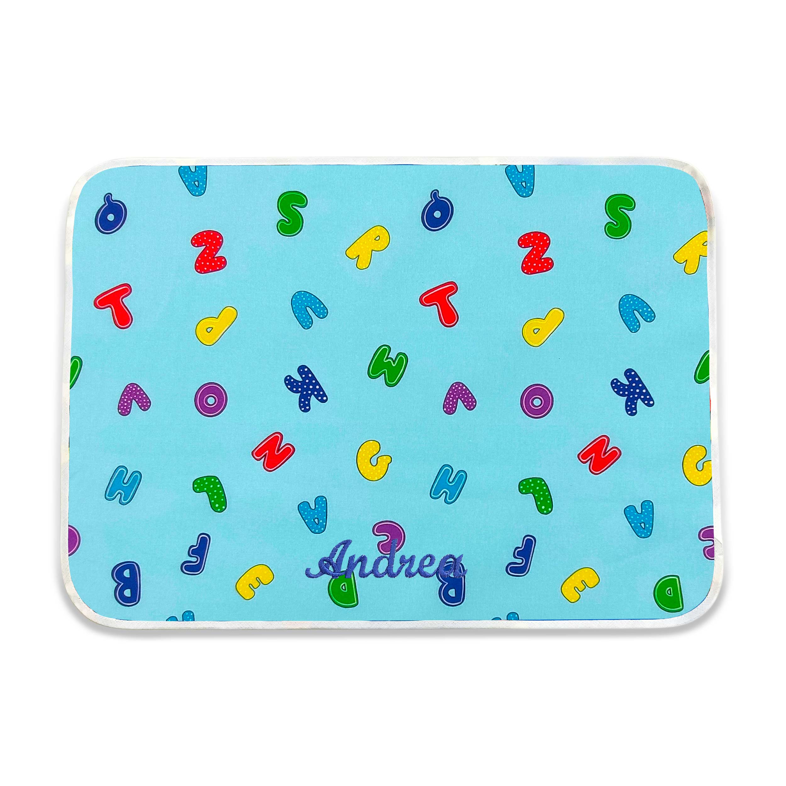 Set de table Alphabet Fond bleu