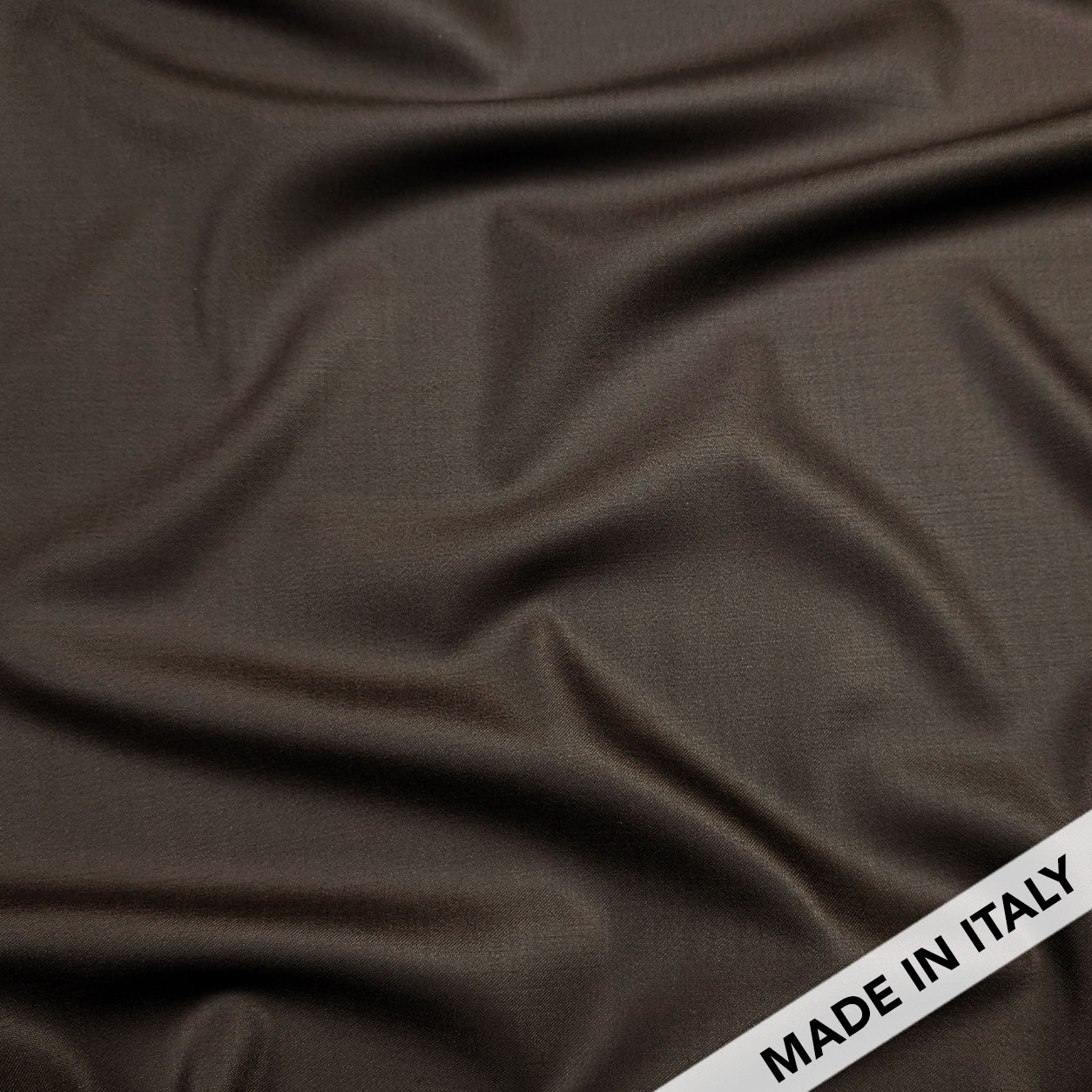 Dark Brown Stretch Wool Satin Image
