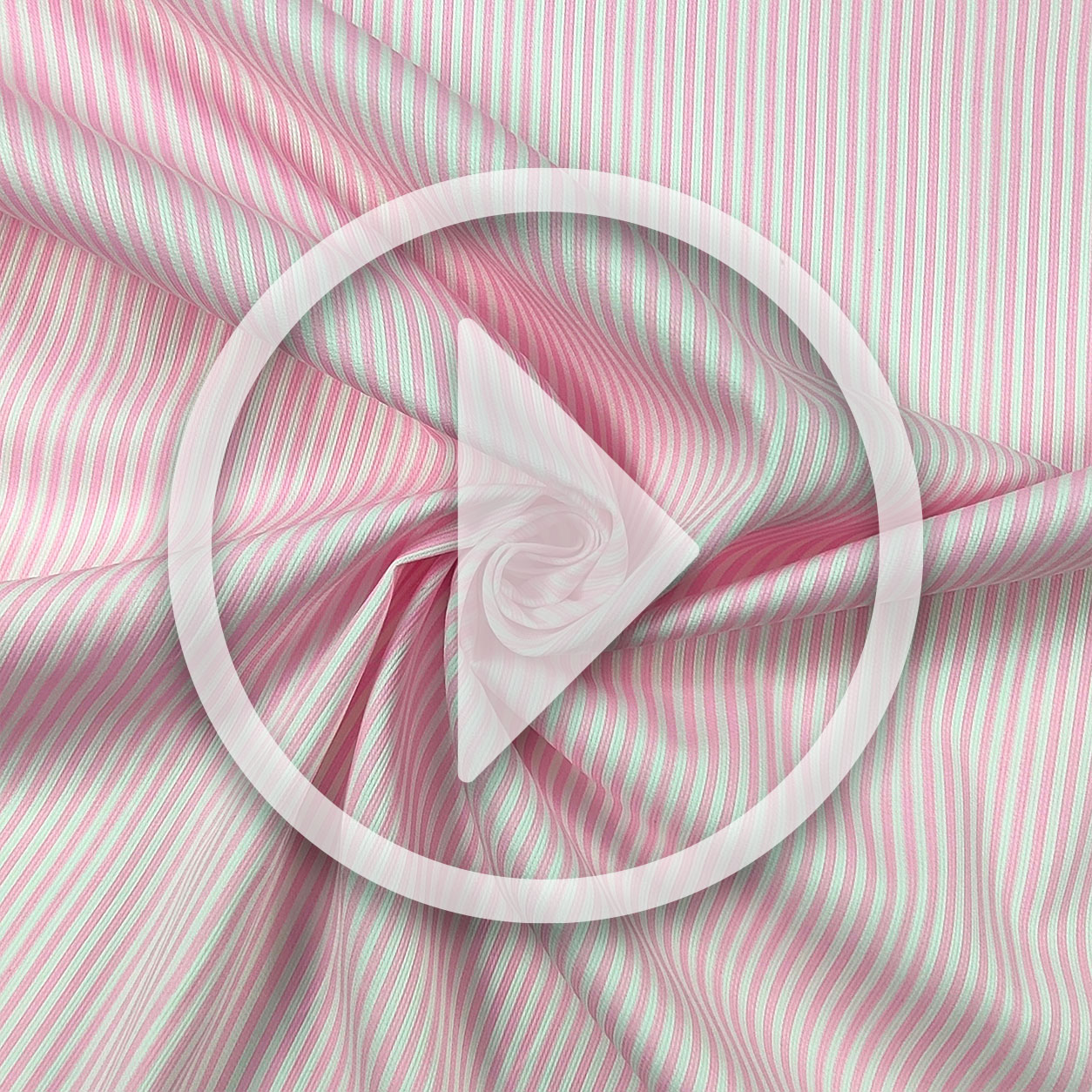 Pink Striped Cotton Piquet Fabric Image