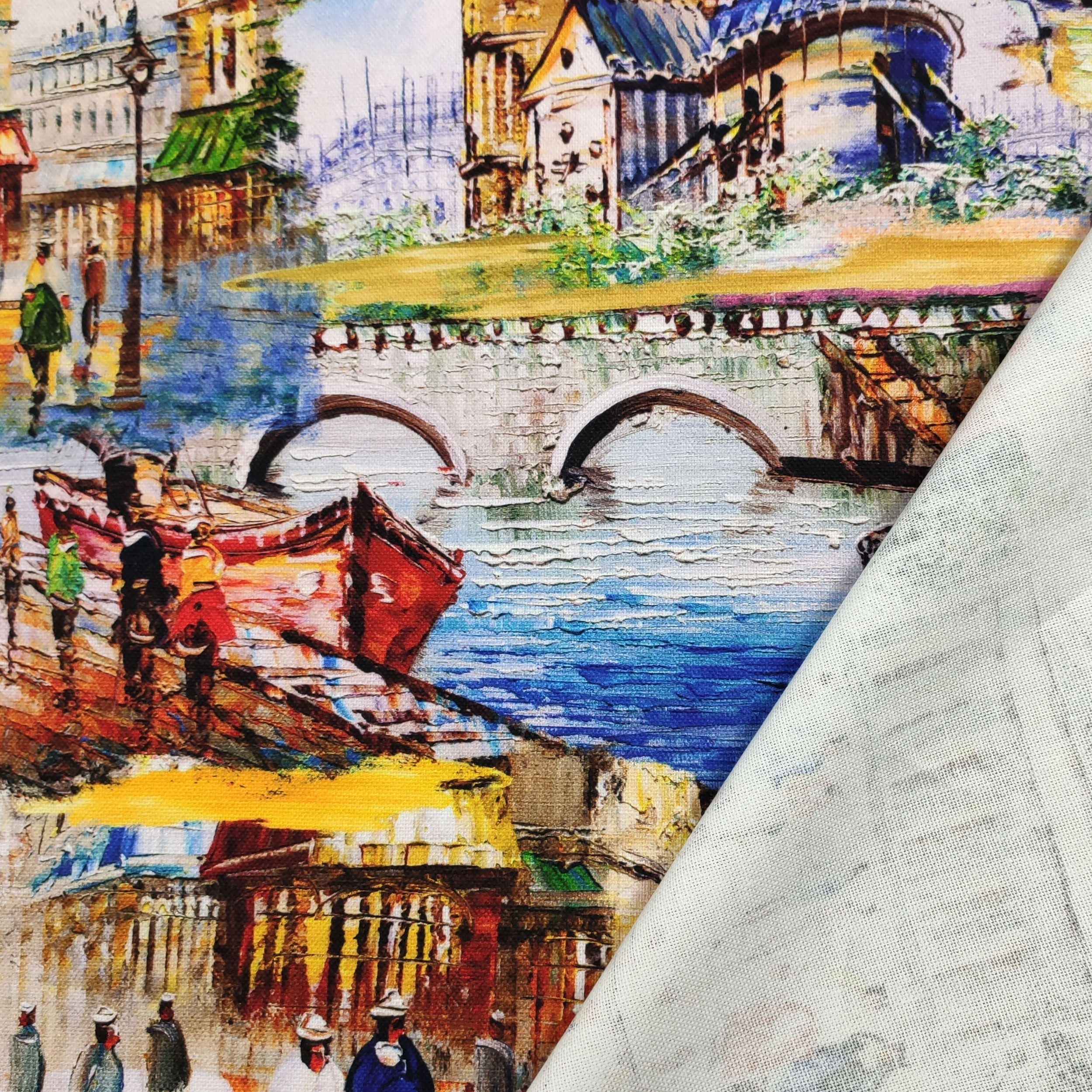 Tejido de algodón Panamá Pintado París
