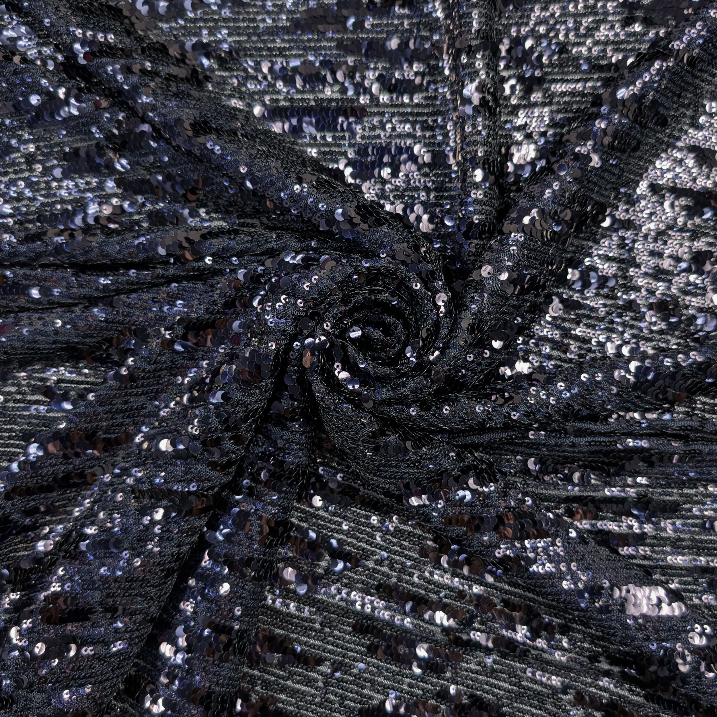 Cascading Sequins on Tulle Fabric Image