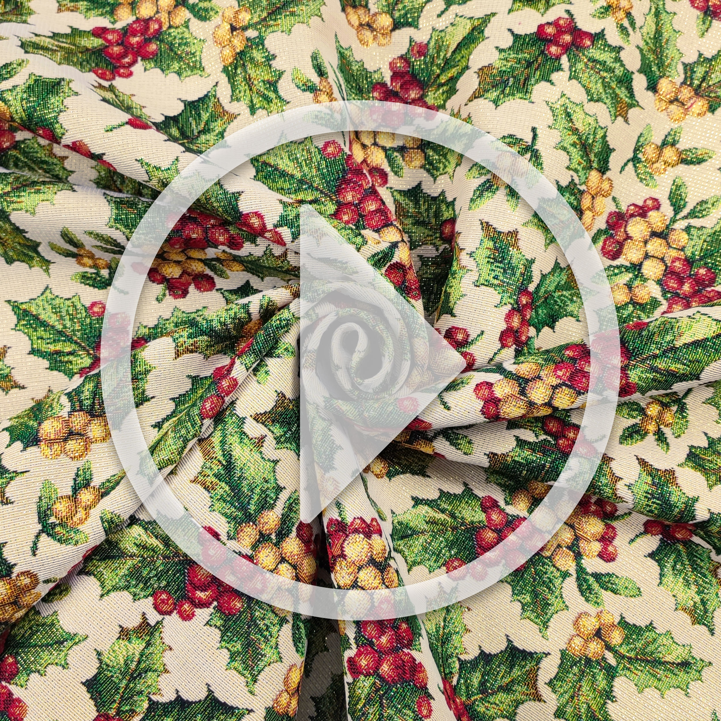 Tissu Gobelin de Noël Holly Lurex Image