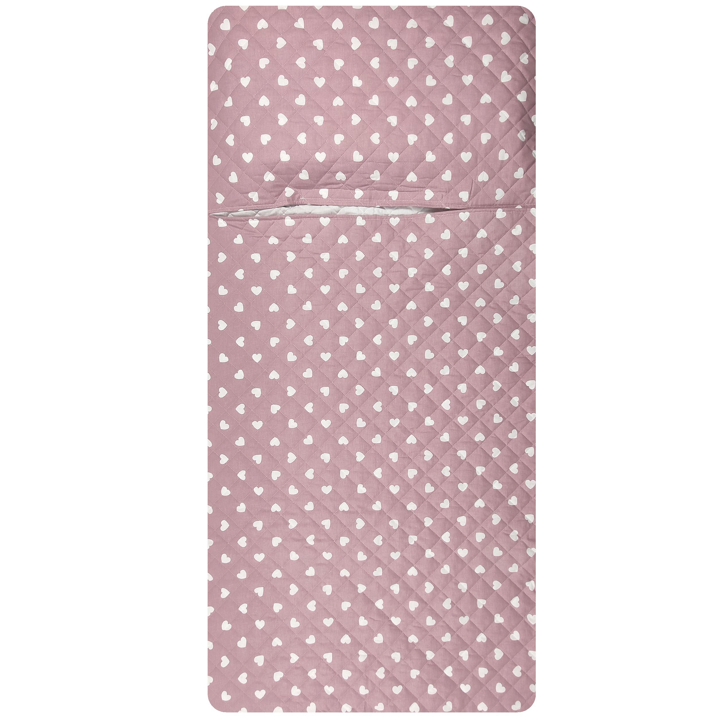 Sac de couchage Cœurs blancs sur fond rose antique