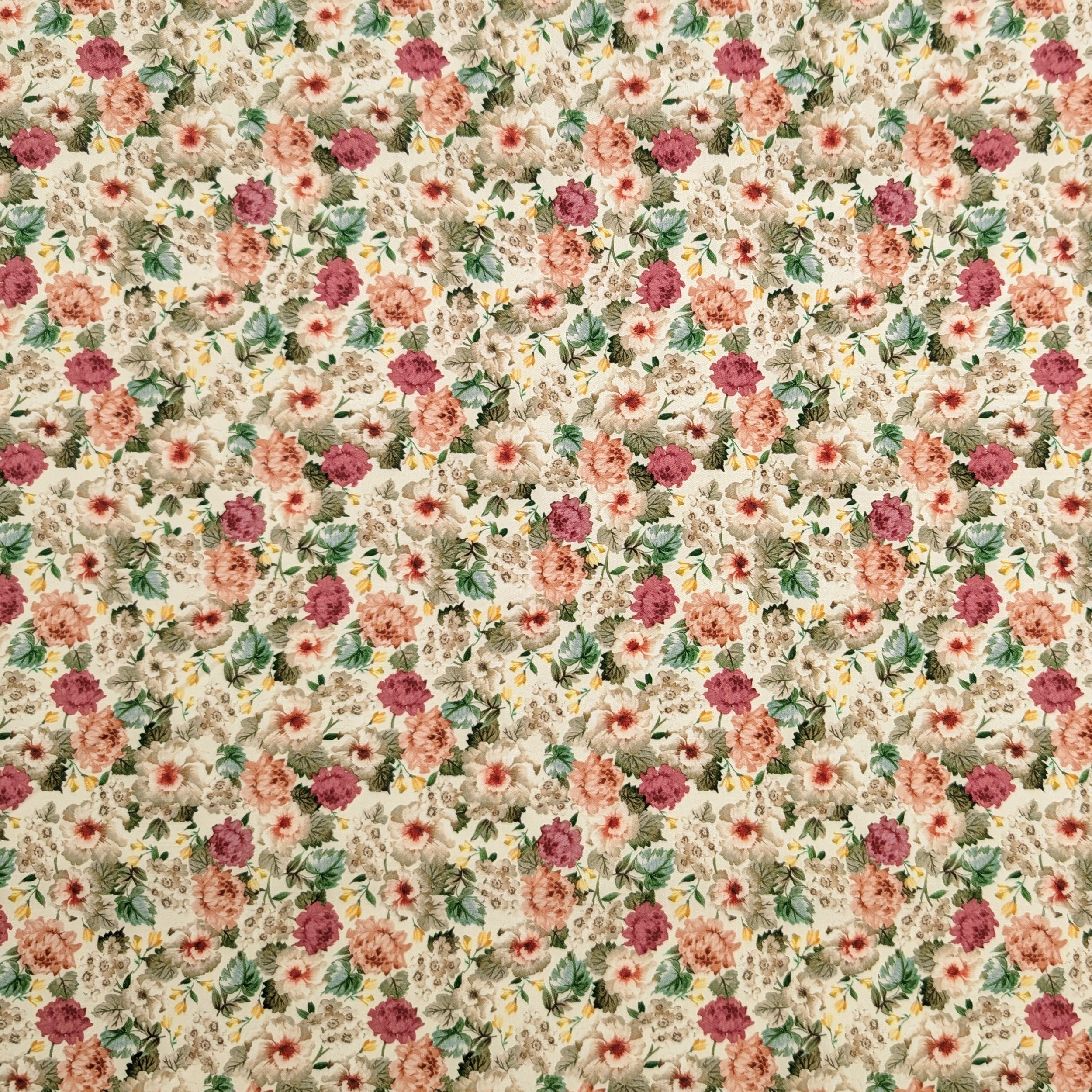 Poplin Cotton Romantic Bouquet Cream Image