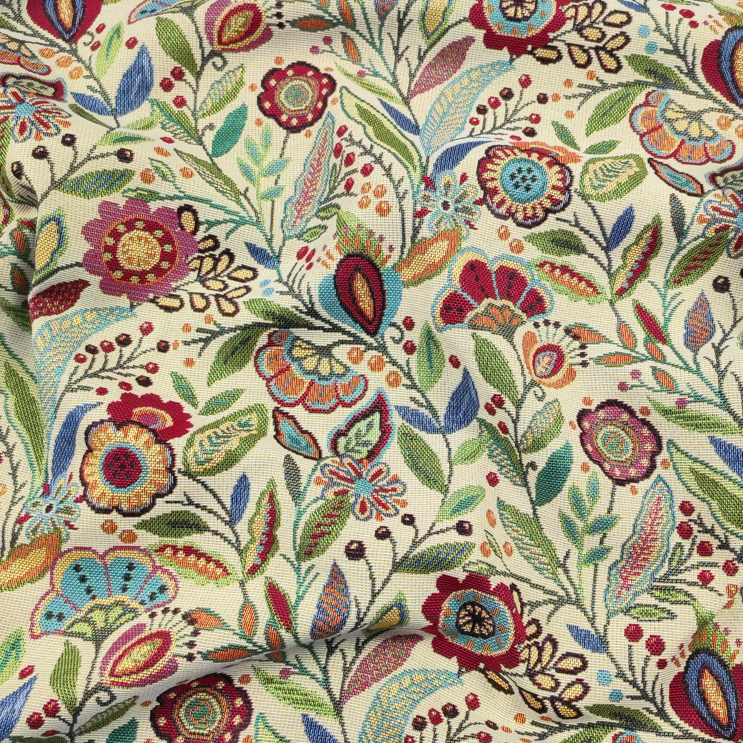 Tissu Gobelin Fleurs colorées
