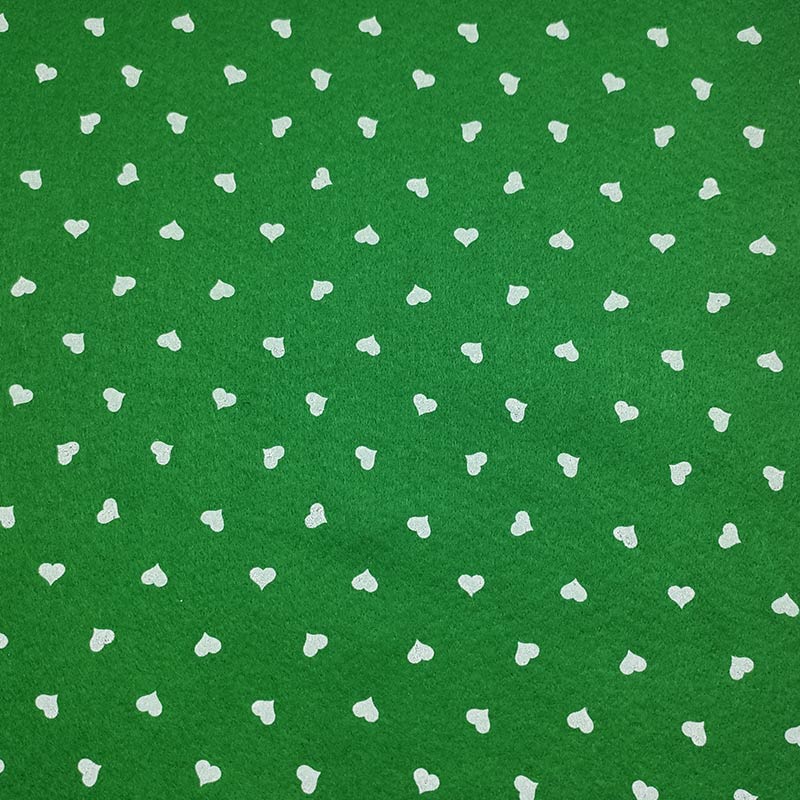 Soft Thin Felt - White Hearts Image
