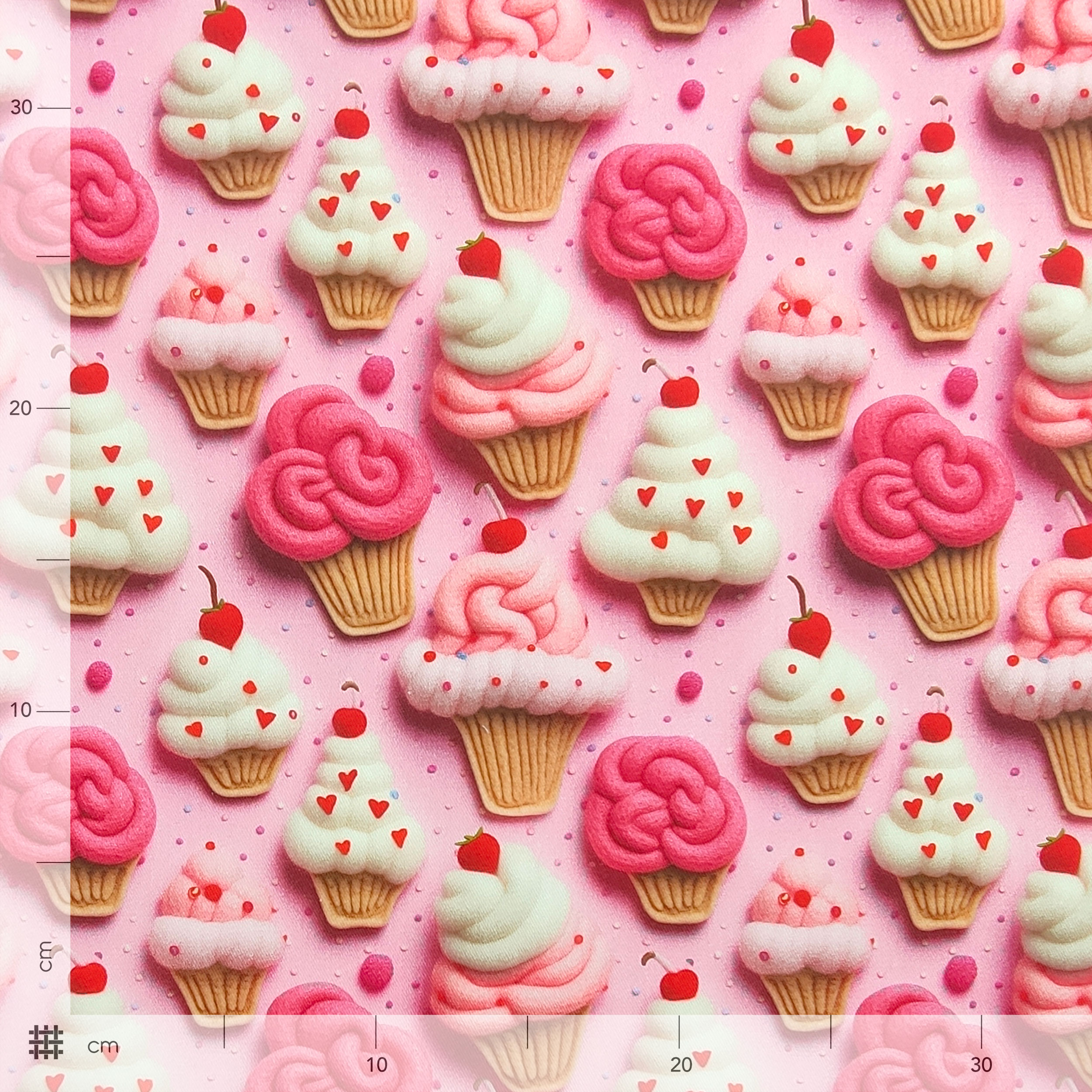 Cupcakes Baumwolle Panama Stoff