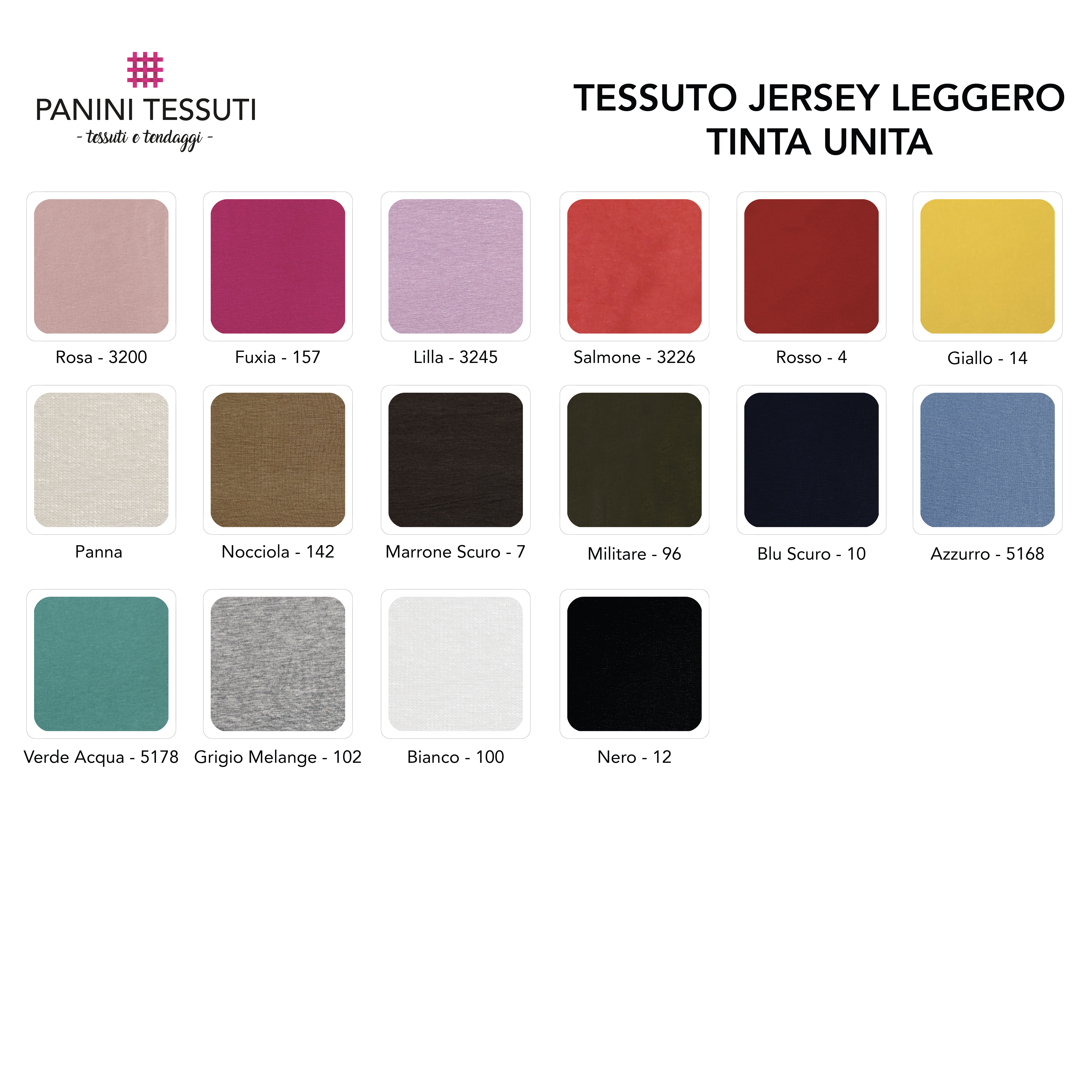 Tessuto Jersey Leggero Tinta Unita Nero 
