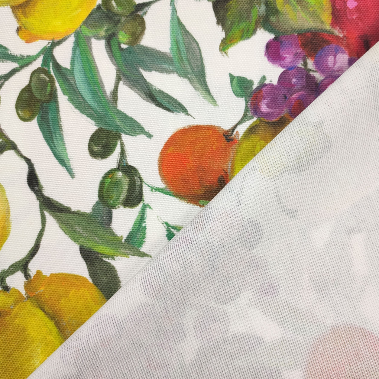 Tissu de Panama pour nappe de fruits et de fleurs Image