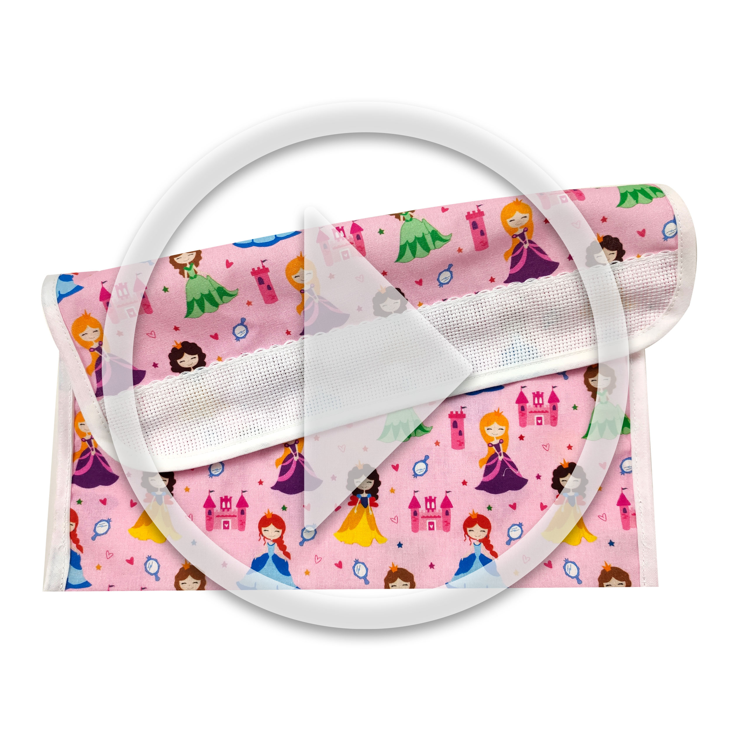 Bib holder Princesses Pink Background Image