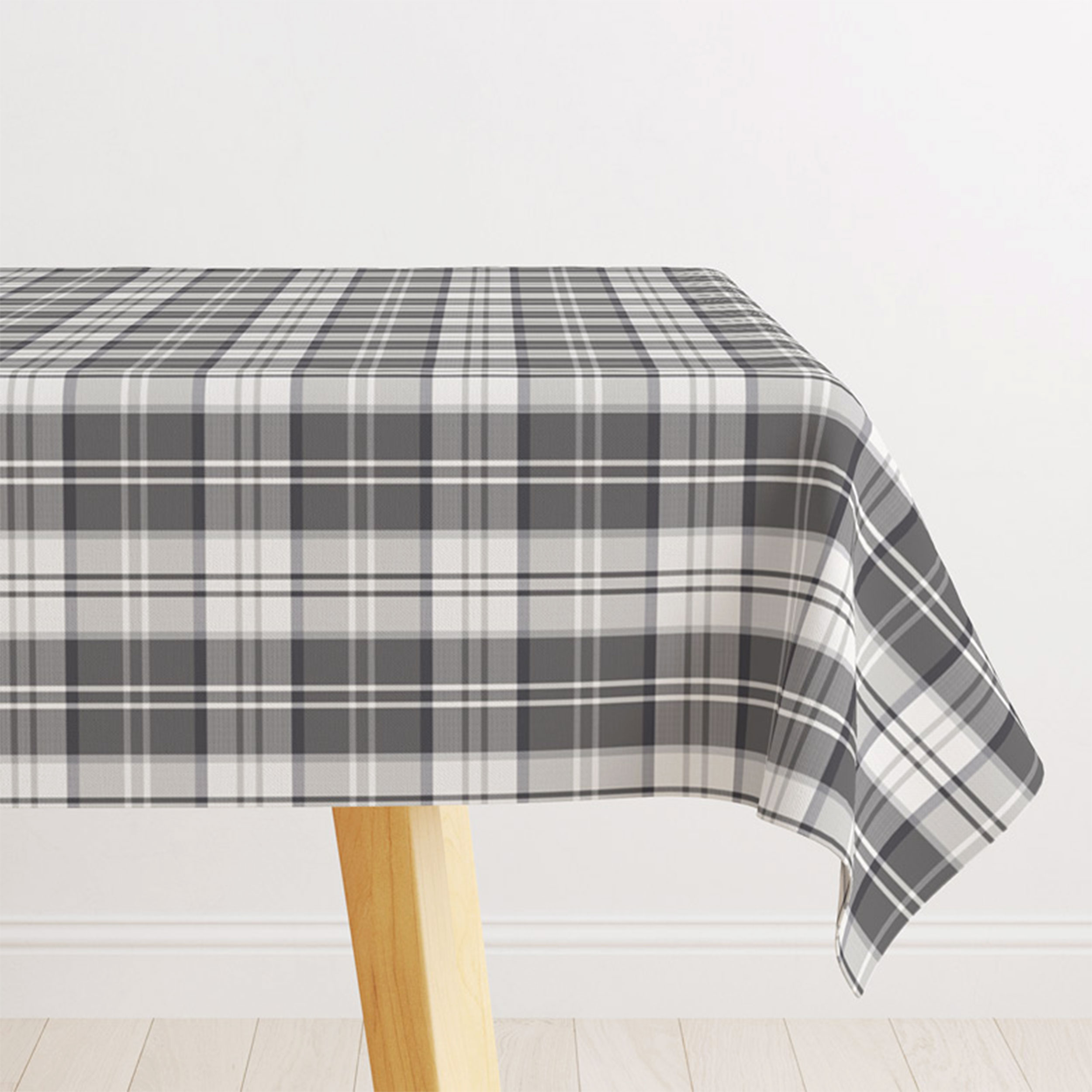 Grey Tartan Yarn Dyed Fabric Image