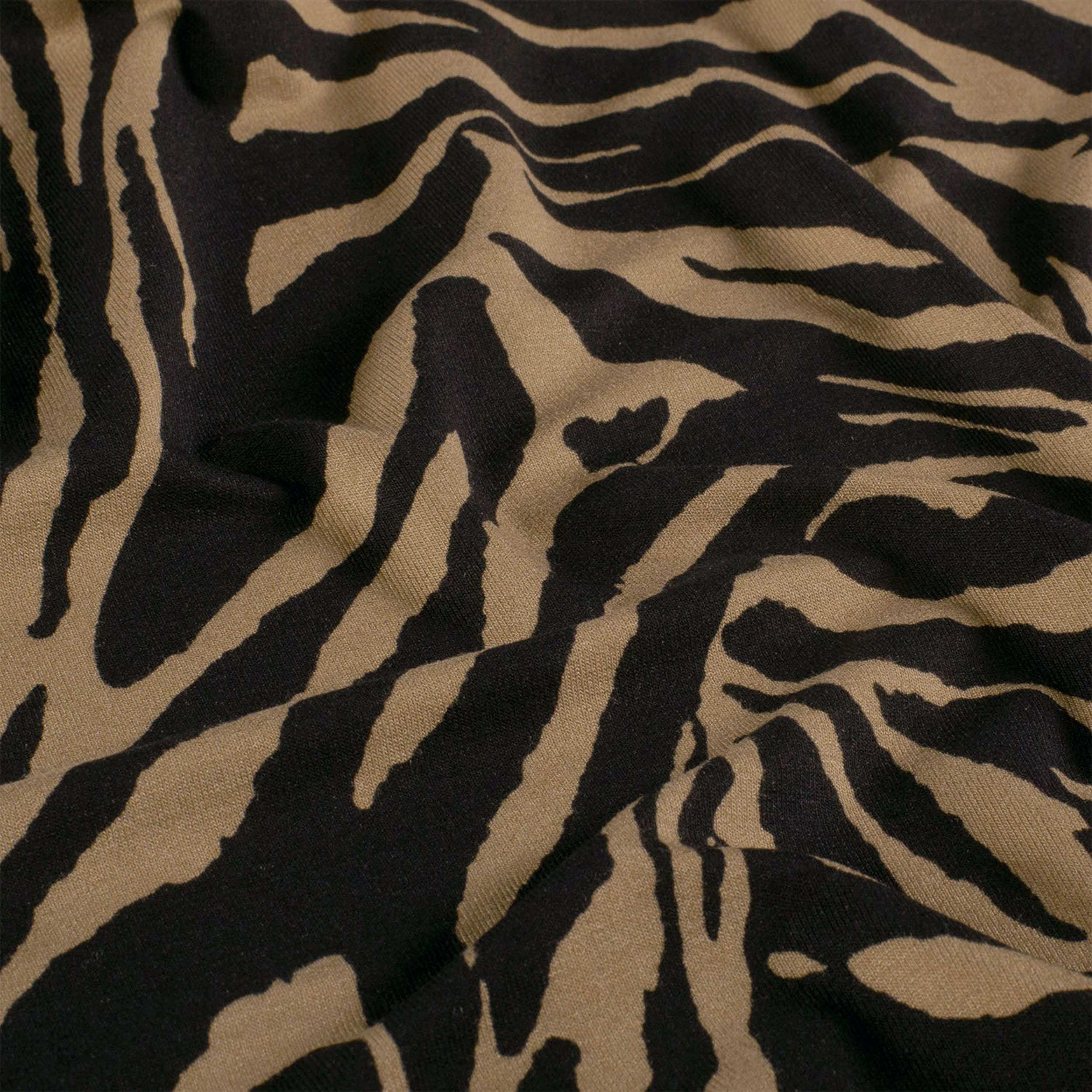 Zebra Patterned Viscose Camel Jersey Image
