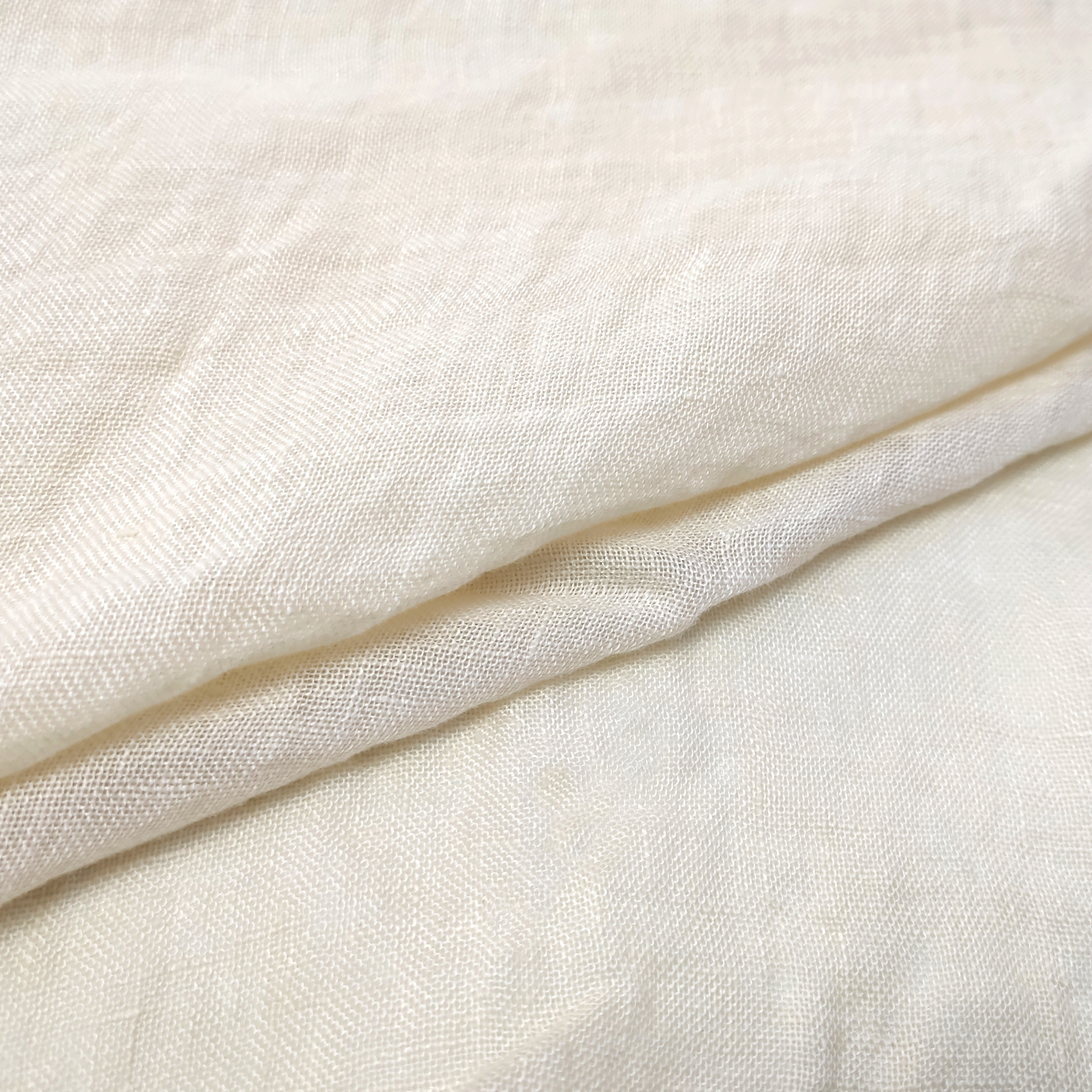 Curtain Fabric in 100% Champagne Wrinkled Linen Image