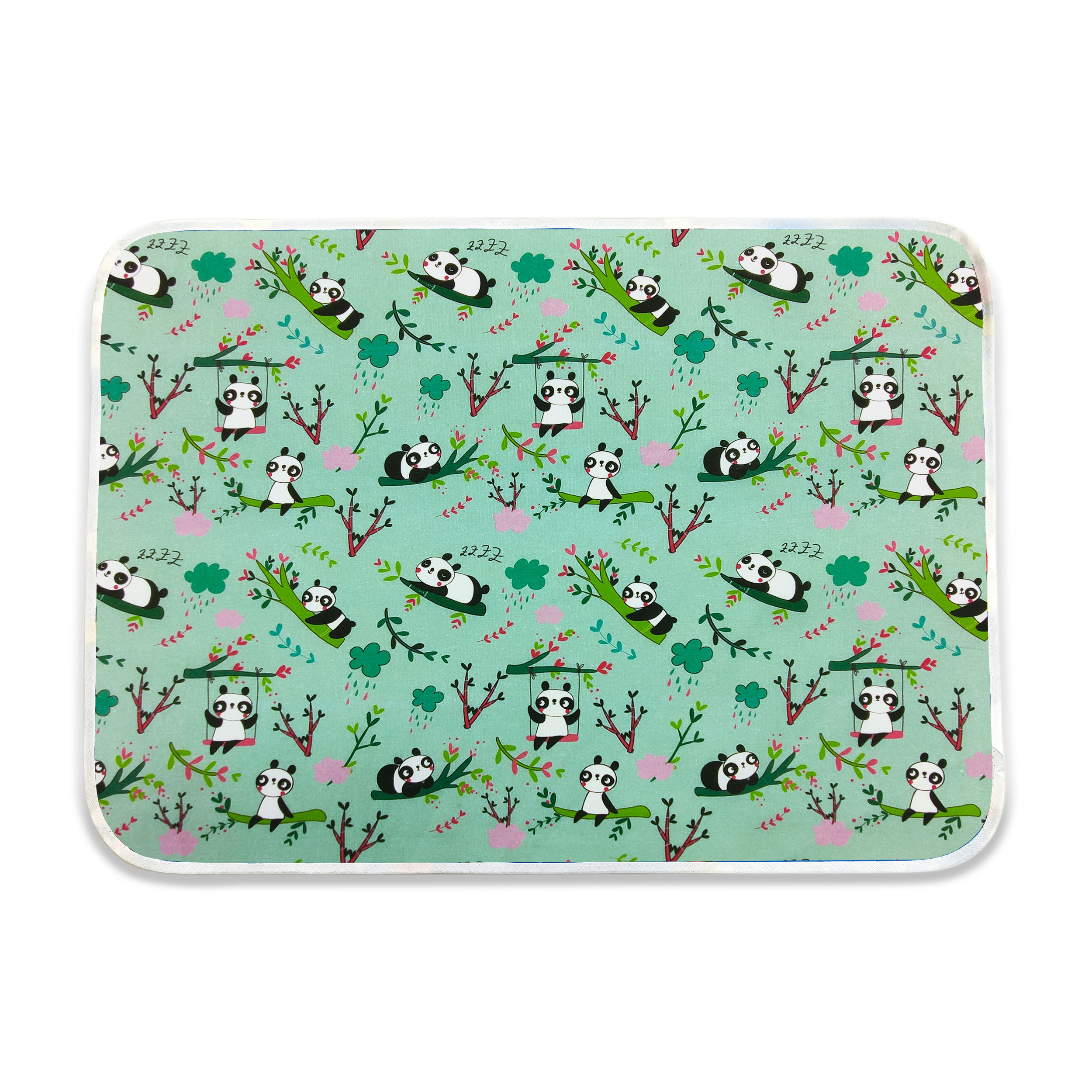 Set de table Panda fond vert menthe - Panini Fabrics