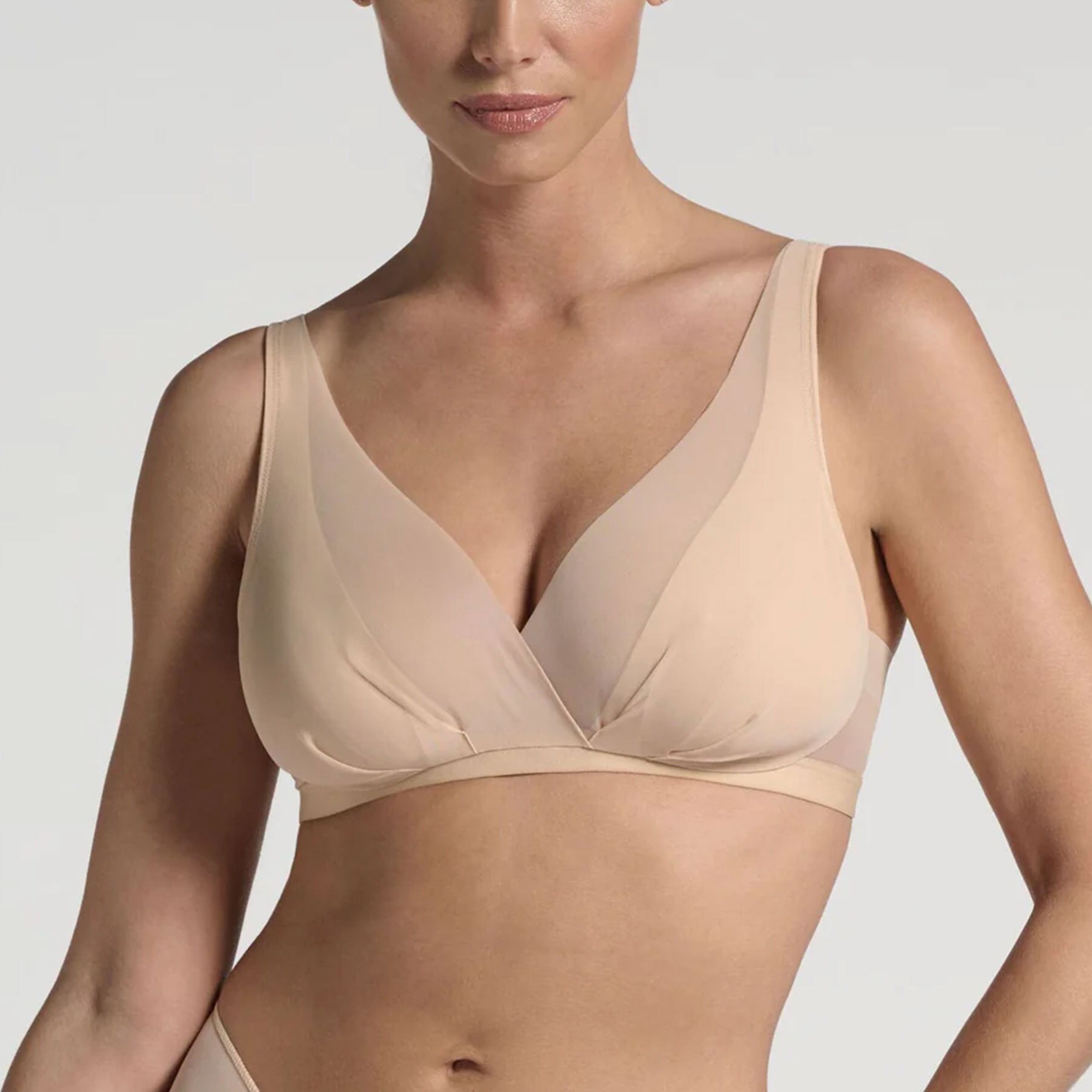 Lepel Wire-Free Bra – ‘Magic Cross’ in Powder Pink Image