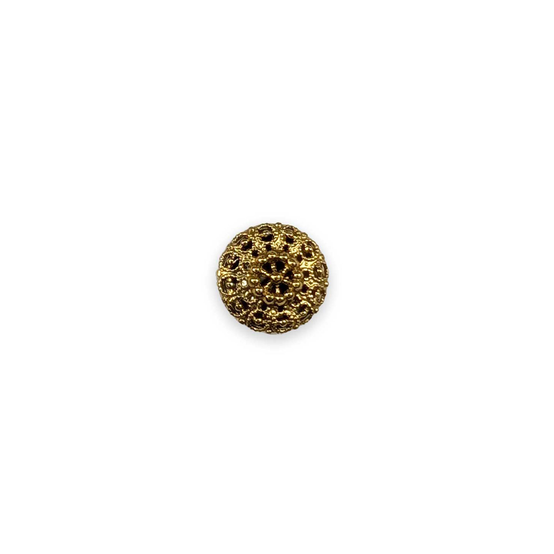 Gold Plated Crown Jewel Button Image