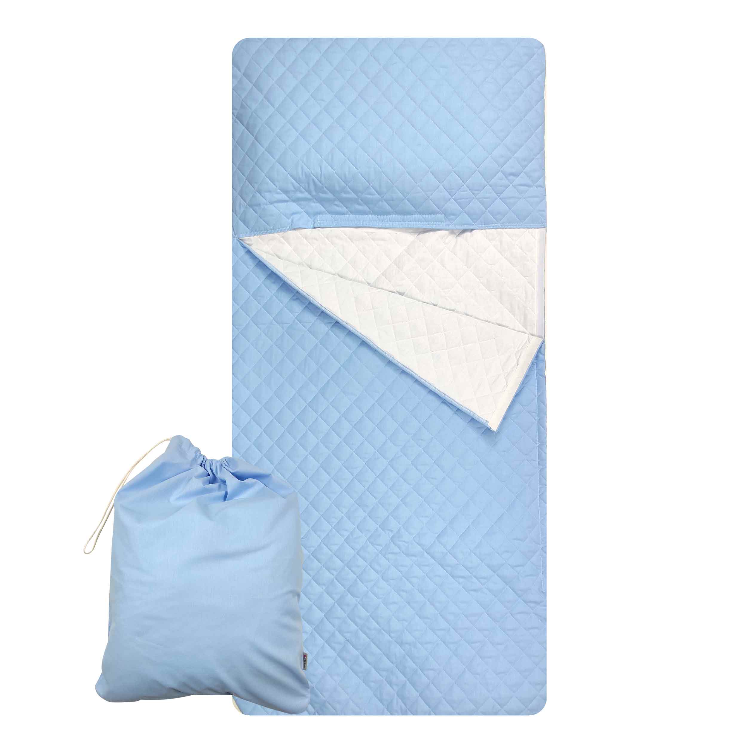 Sac de couchage bleu uni