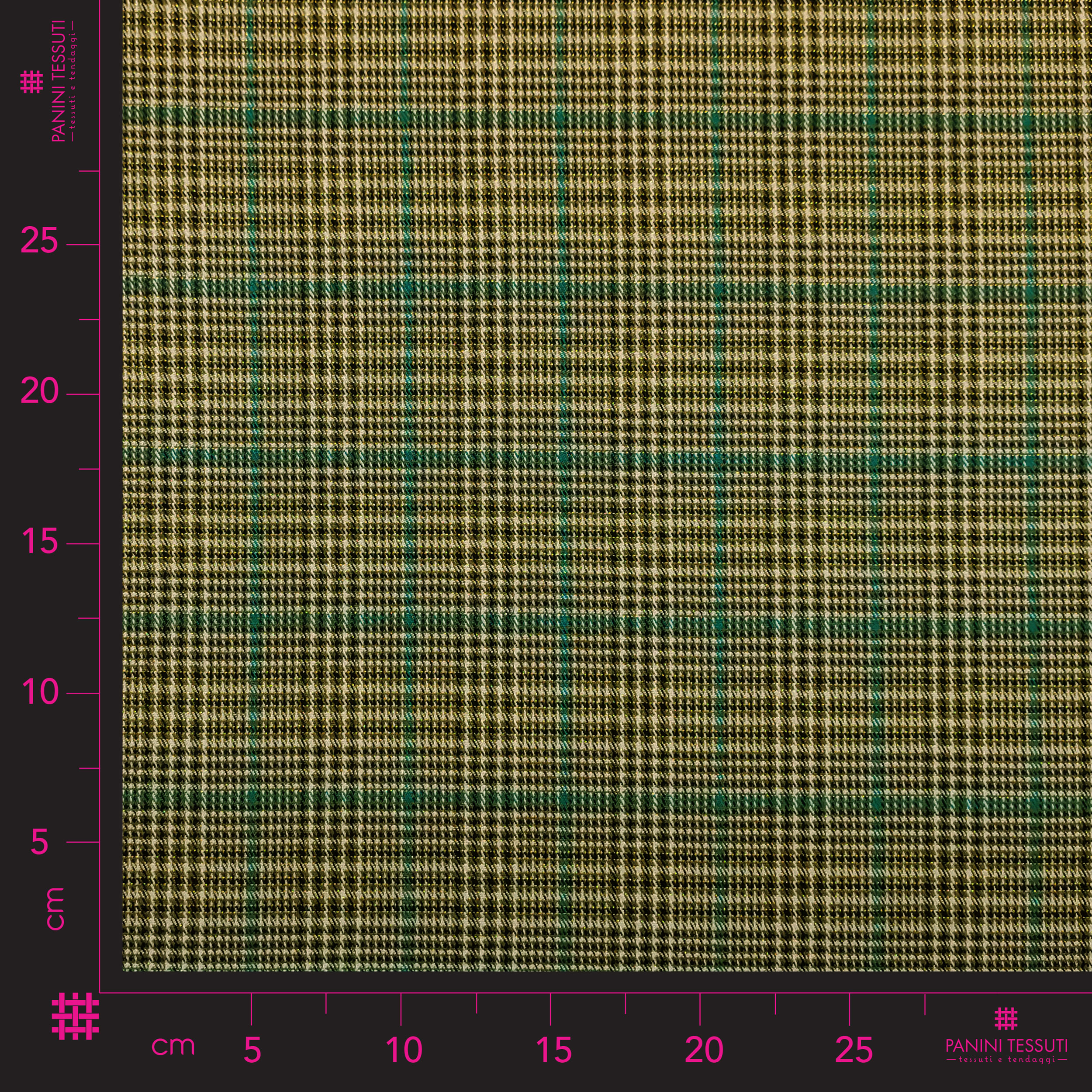 Dressmaking Lurex Tartan - Green  Image