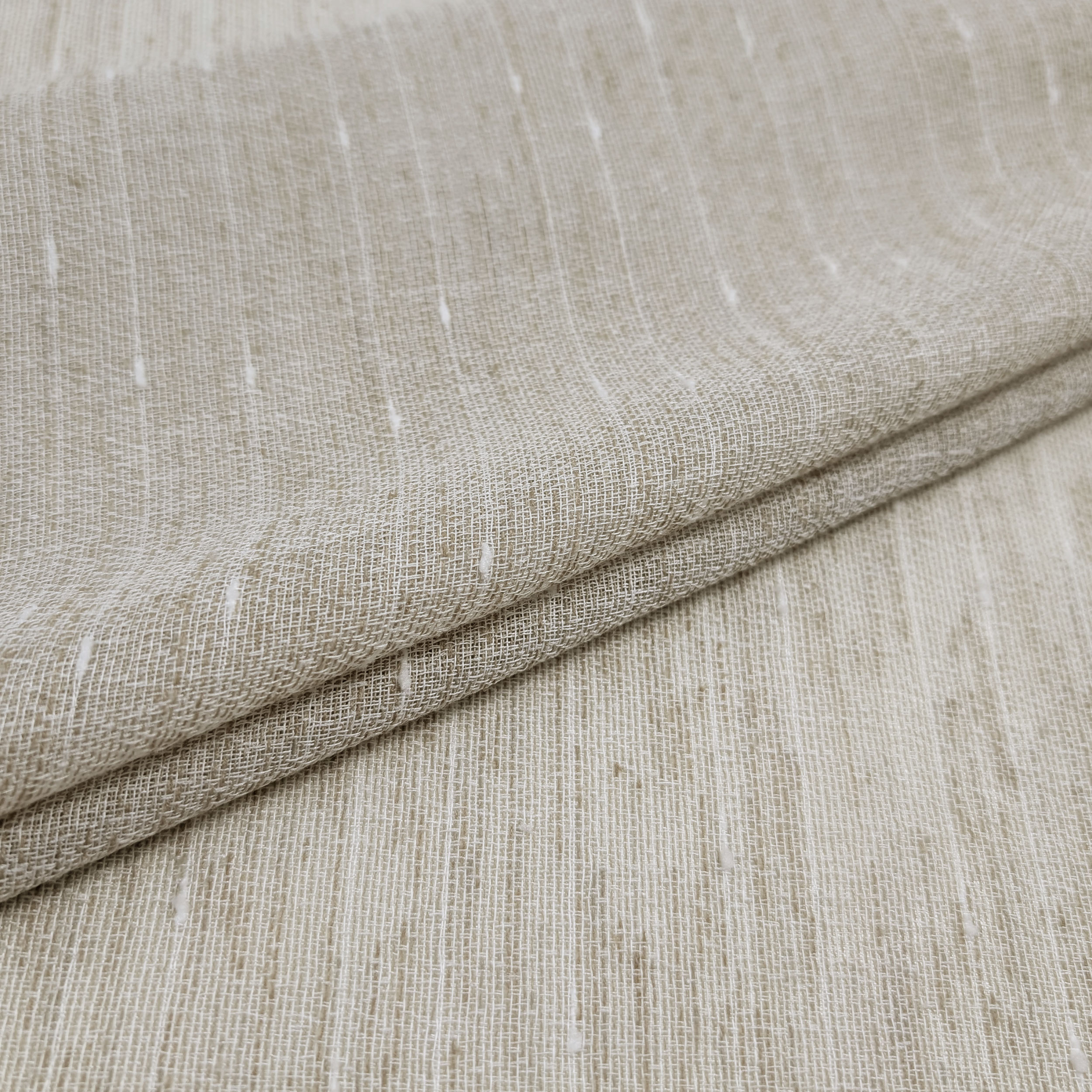Tortora Flocked Curtain Fabric Image