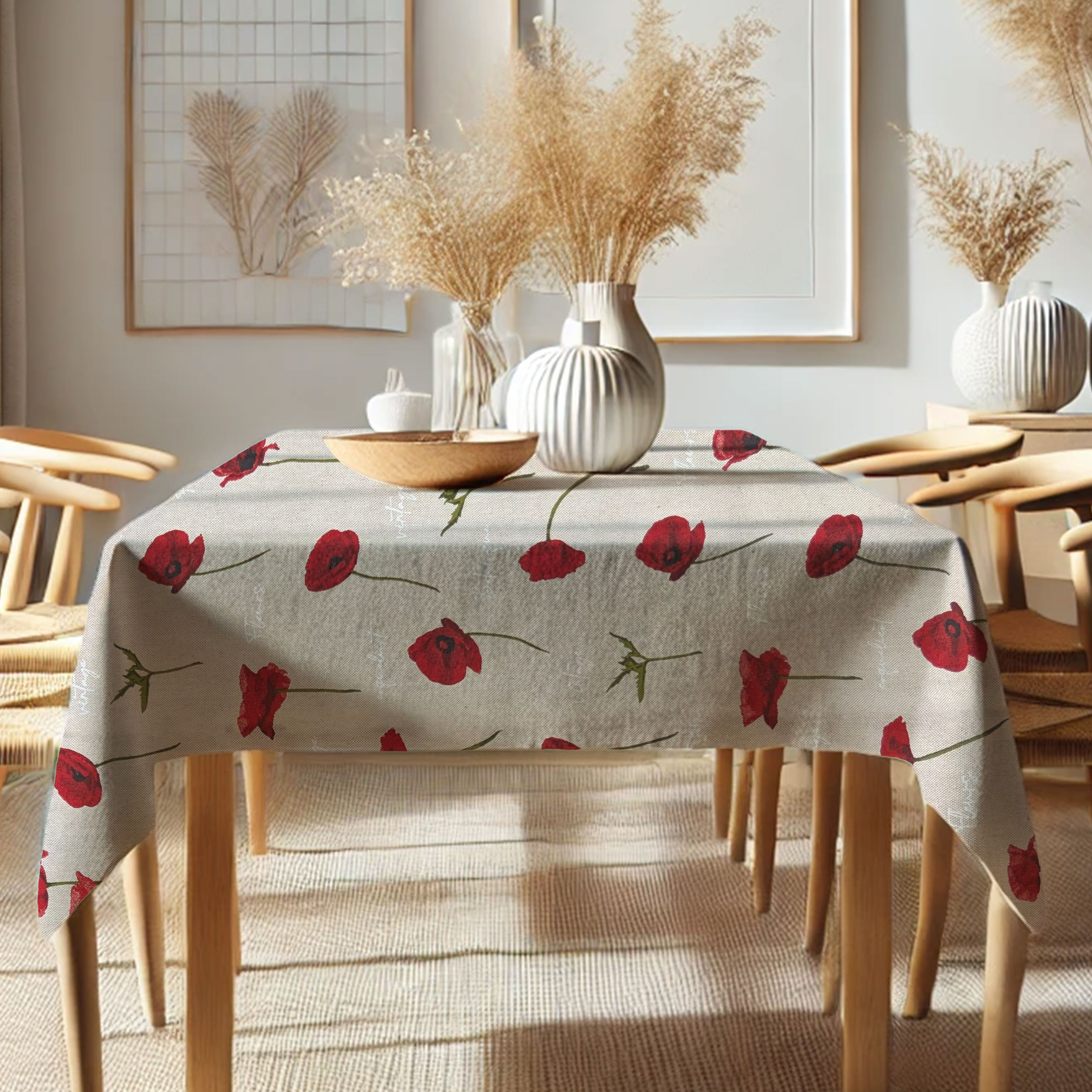 Vintage Poppies Tablecloth Image