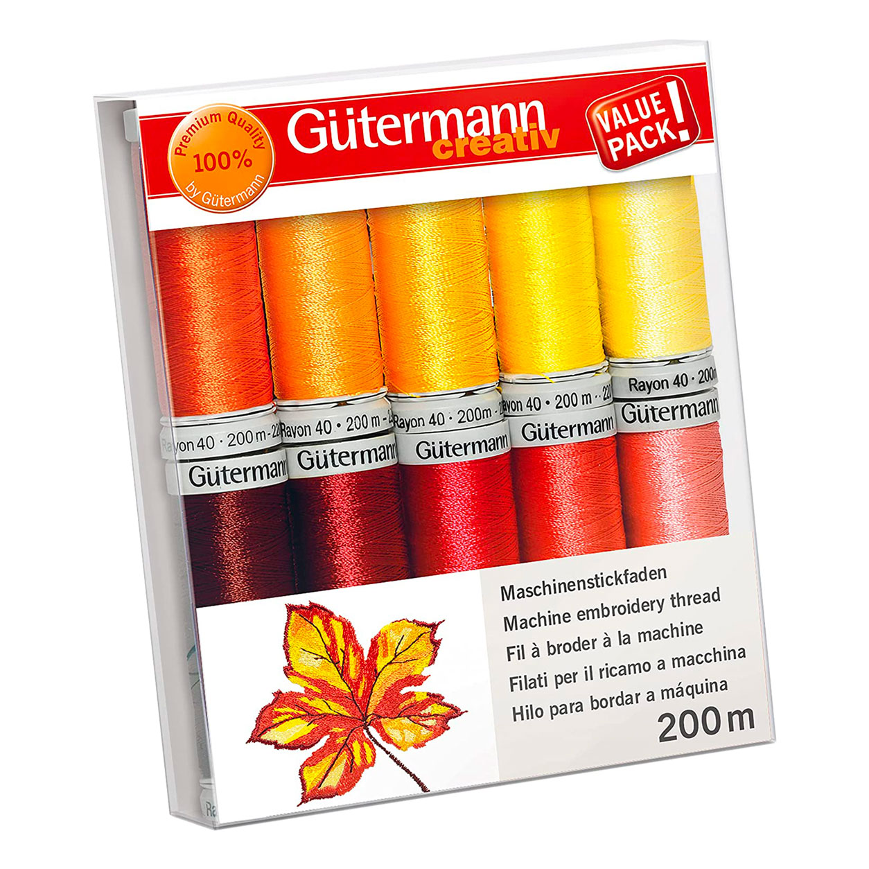 Gutermann Hilo para Bordar a Máquina Rayón 10 Bobinas Tonos Cálidos