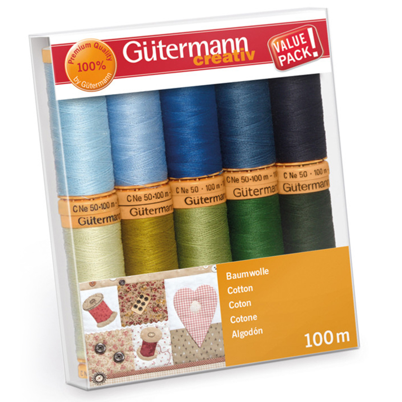 Gutermann Creative Cotton Cold Tones 10 Bobines