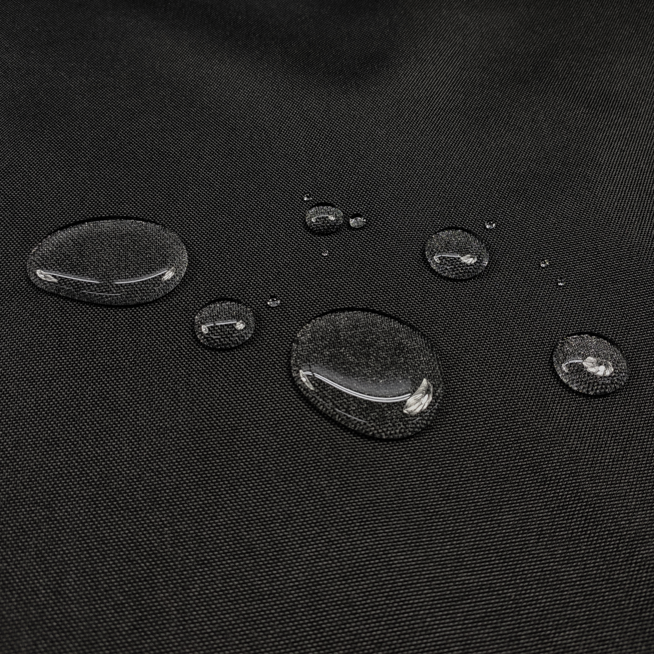 Tissu imperméable pour l'extérieur, noir solide