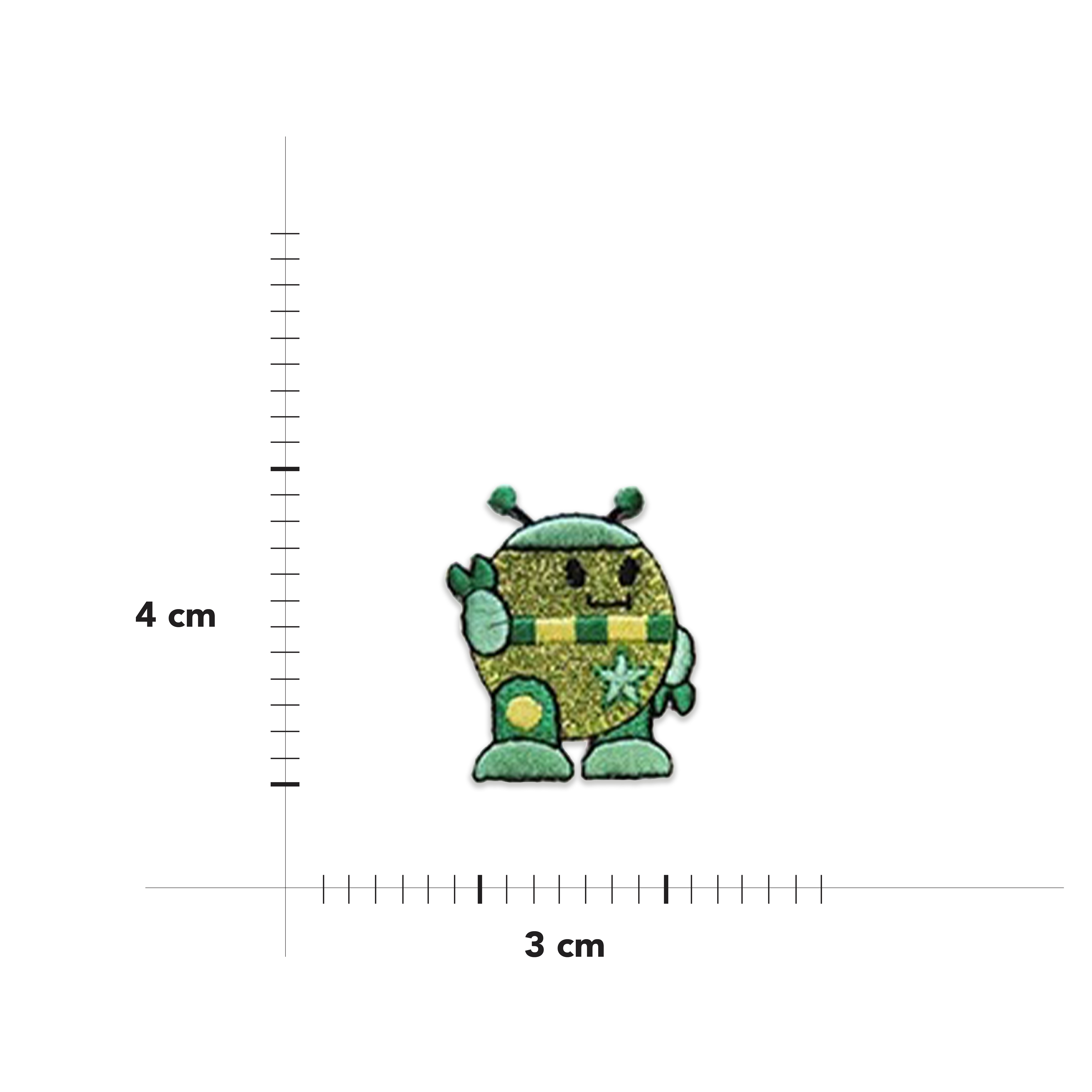 Grüner Glitzerroboter Thermokleber Anwendung Image