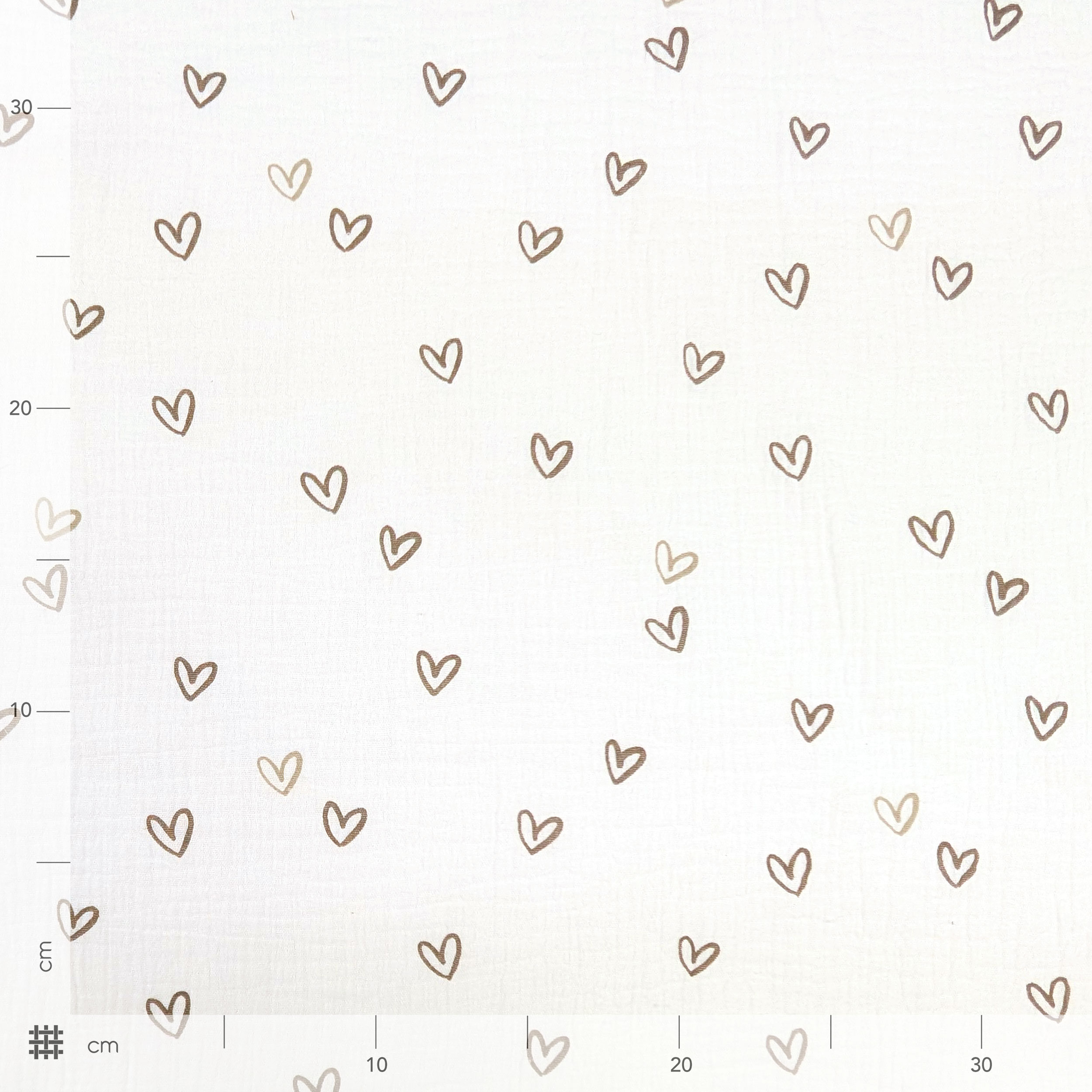 Cuoricini Beige Cotton Muslin Image