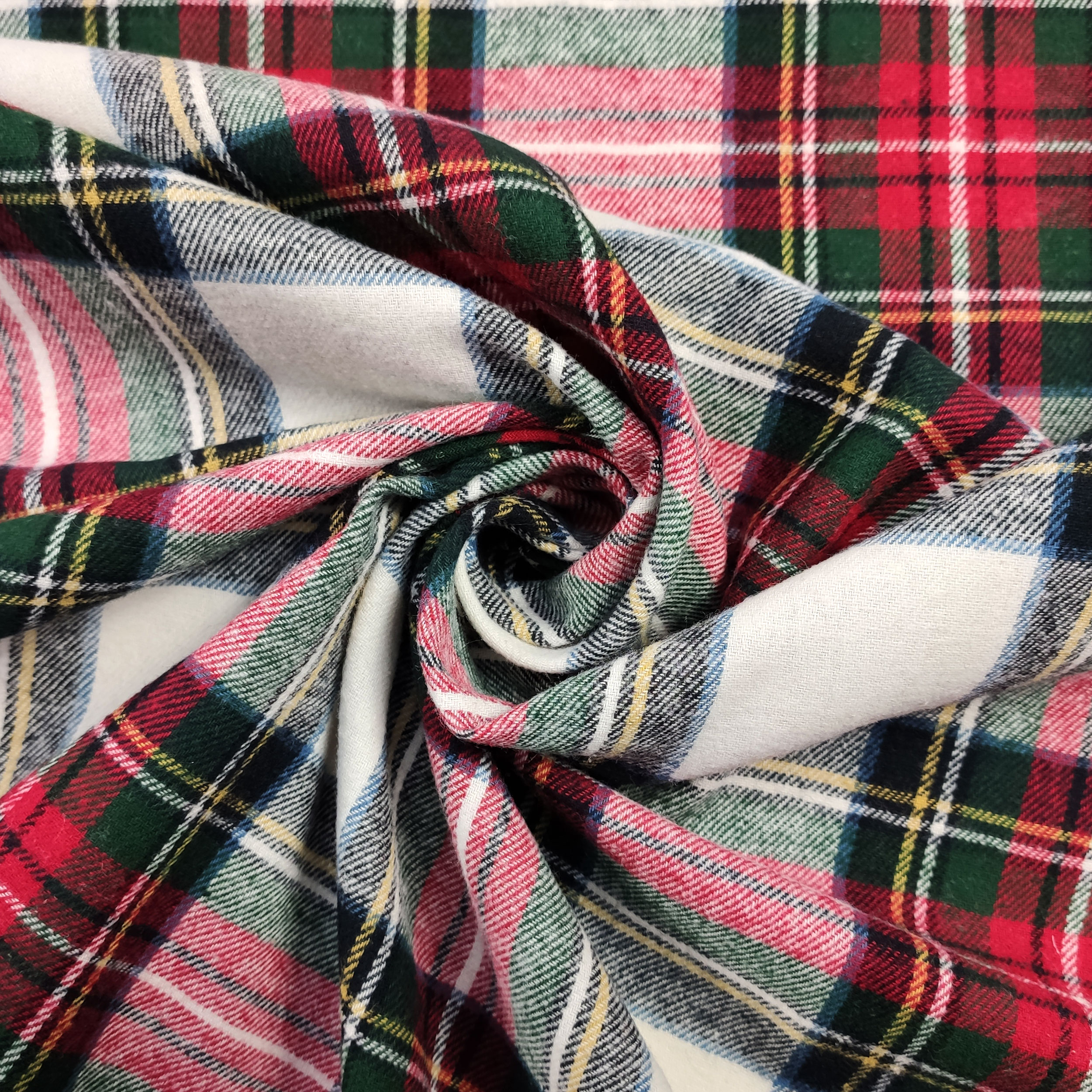 Tissu écossais Flanelle Rouge Blanc Vert
