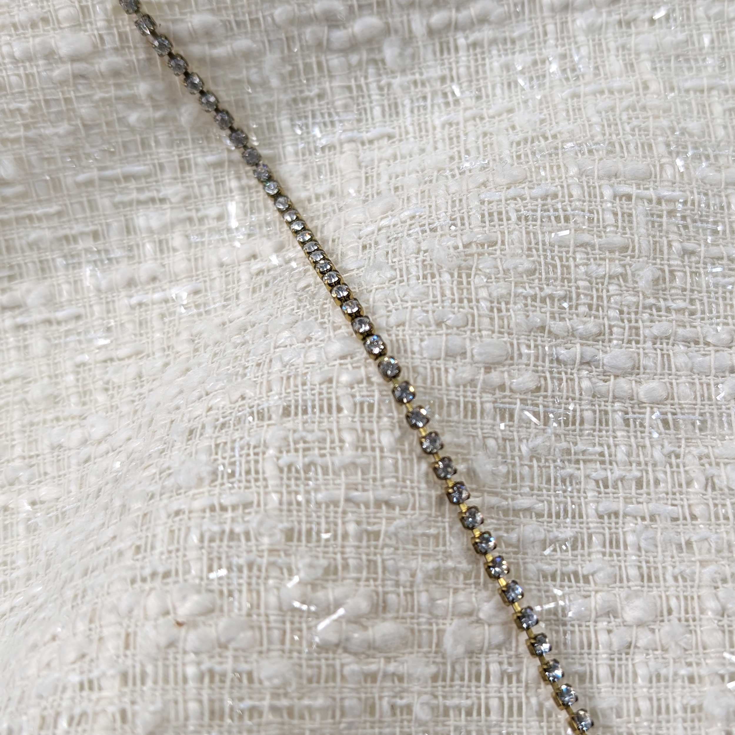 Thin Gold Chain with Rhinestones Image