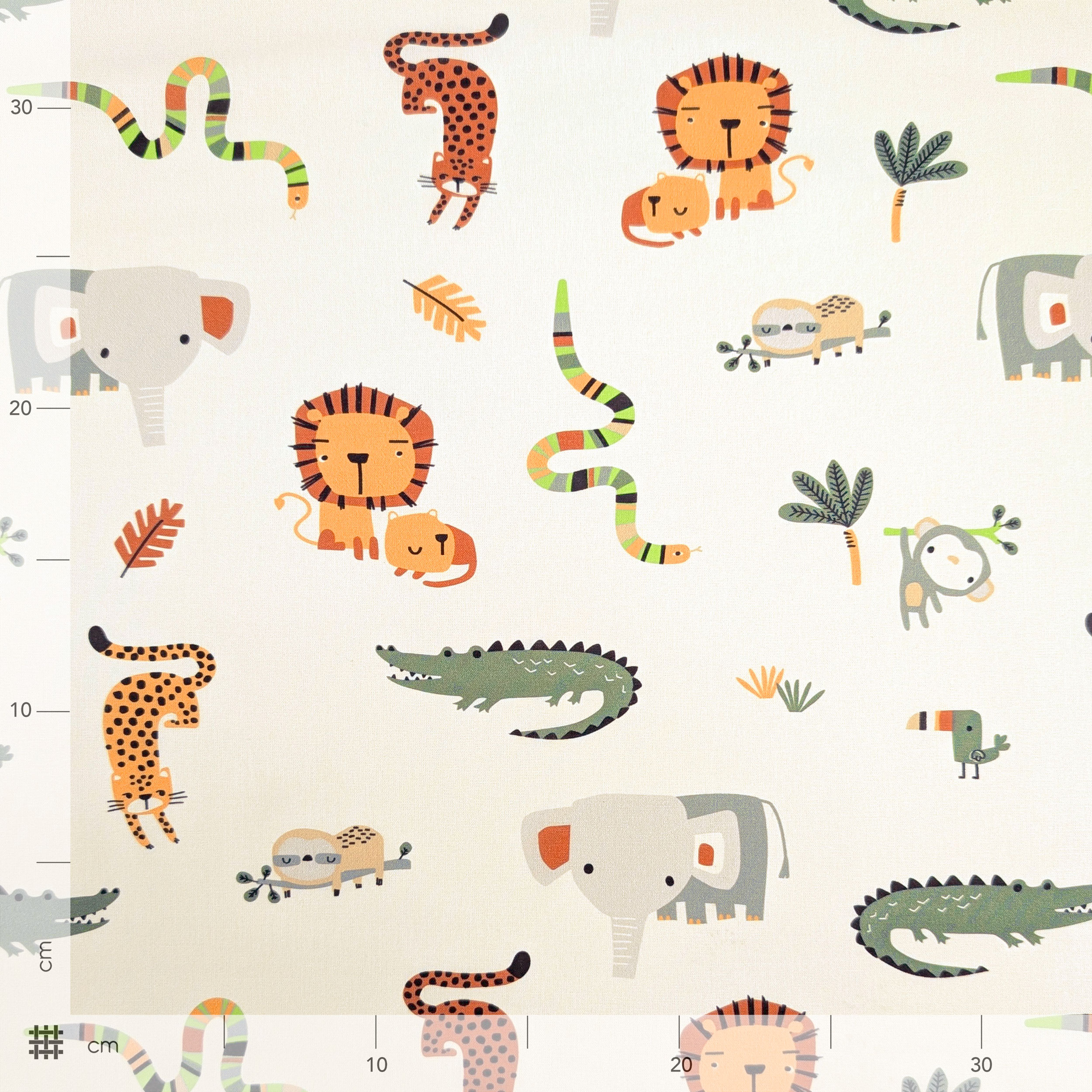 Cotton Poplin Savannah Animals Image