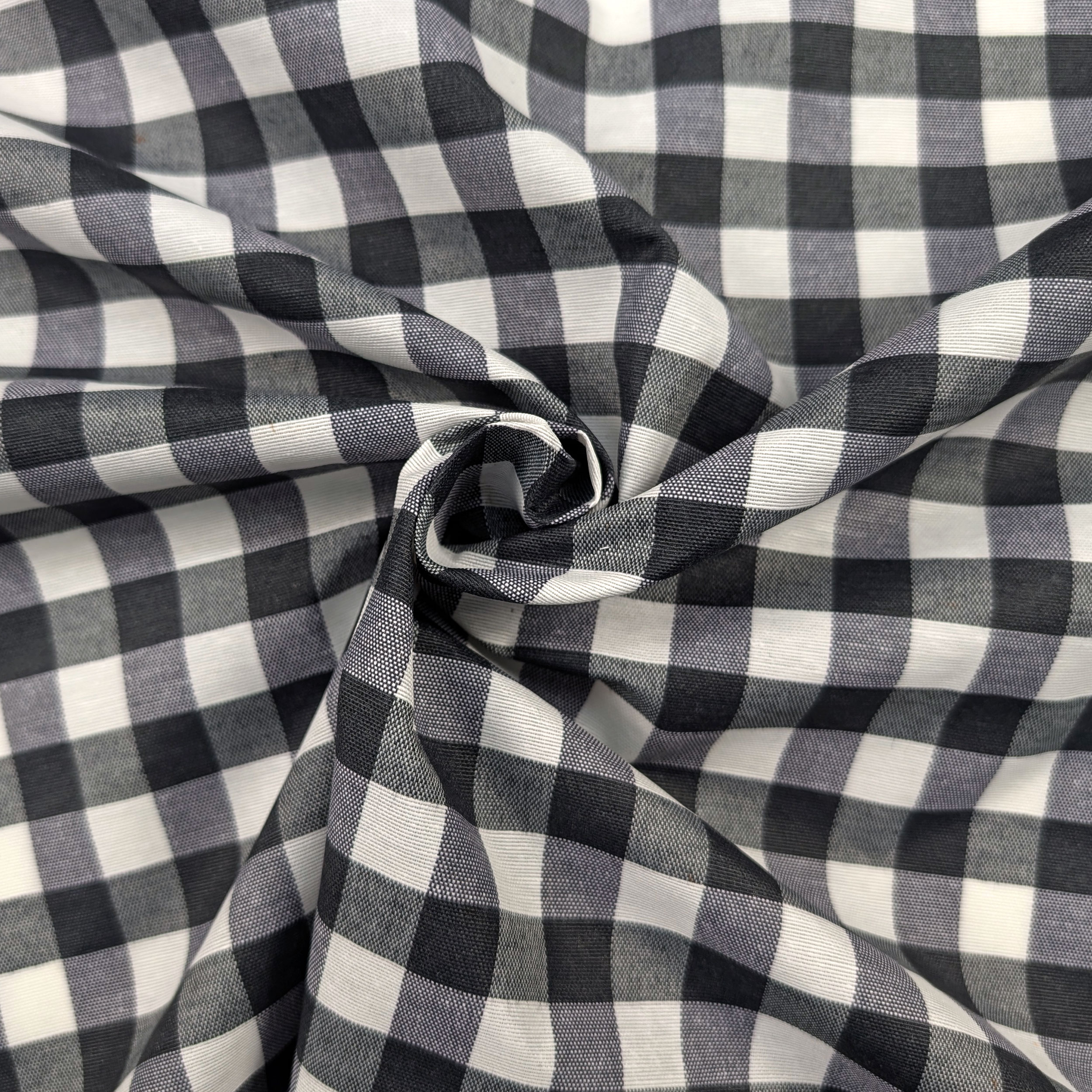 Fabric for Black Check Resin Tablecloth Image