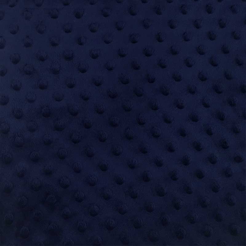 Tessuto Minky Dots Peluche Blu Scuro 