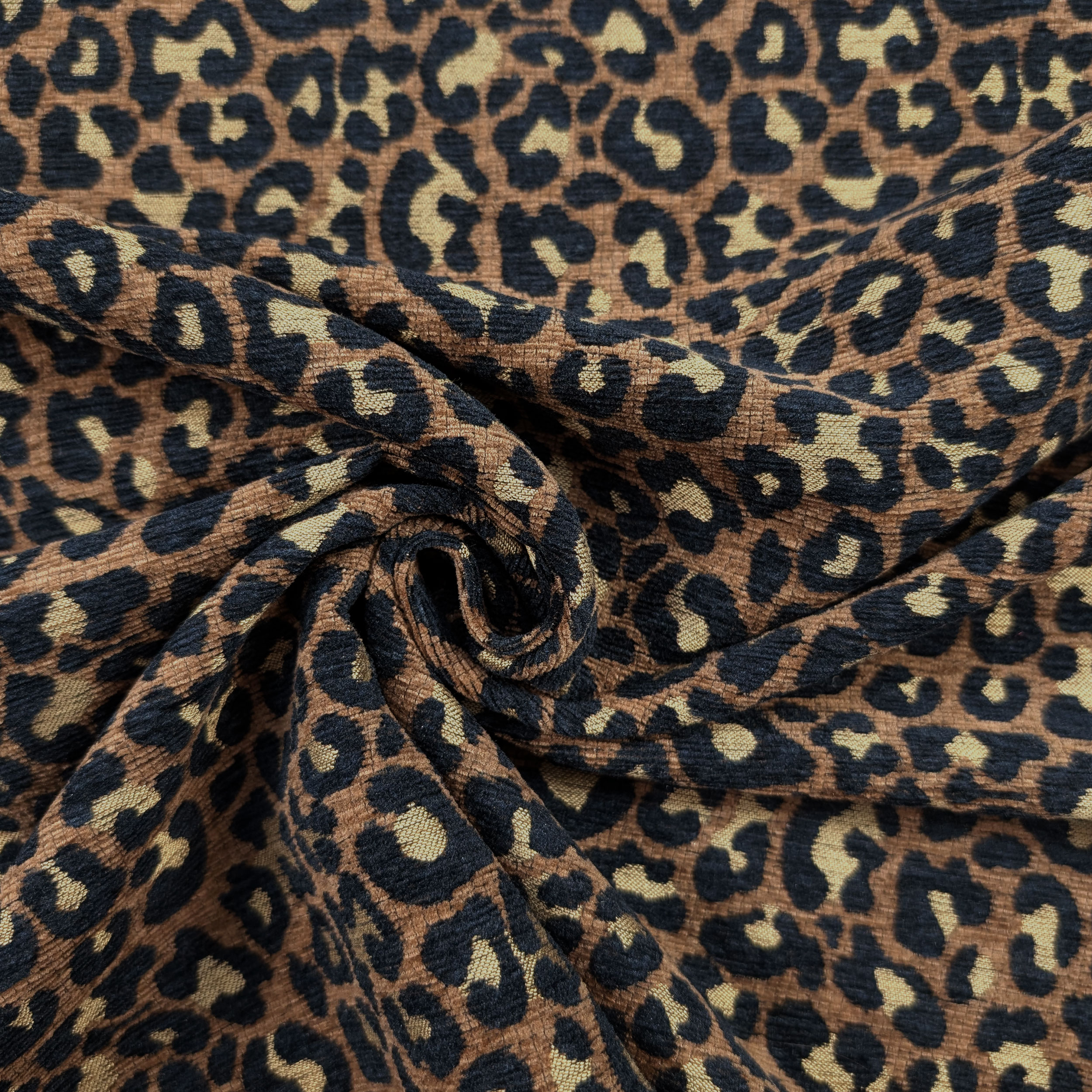 Speckled Brown Chenille Fabric Image