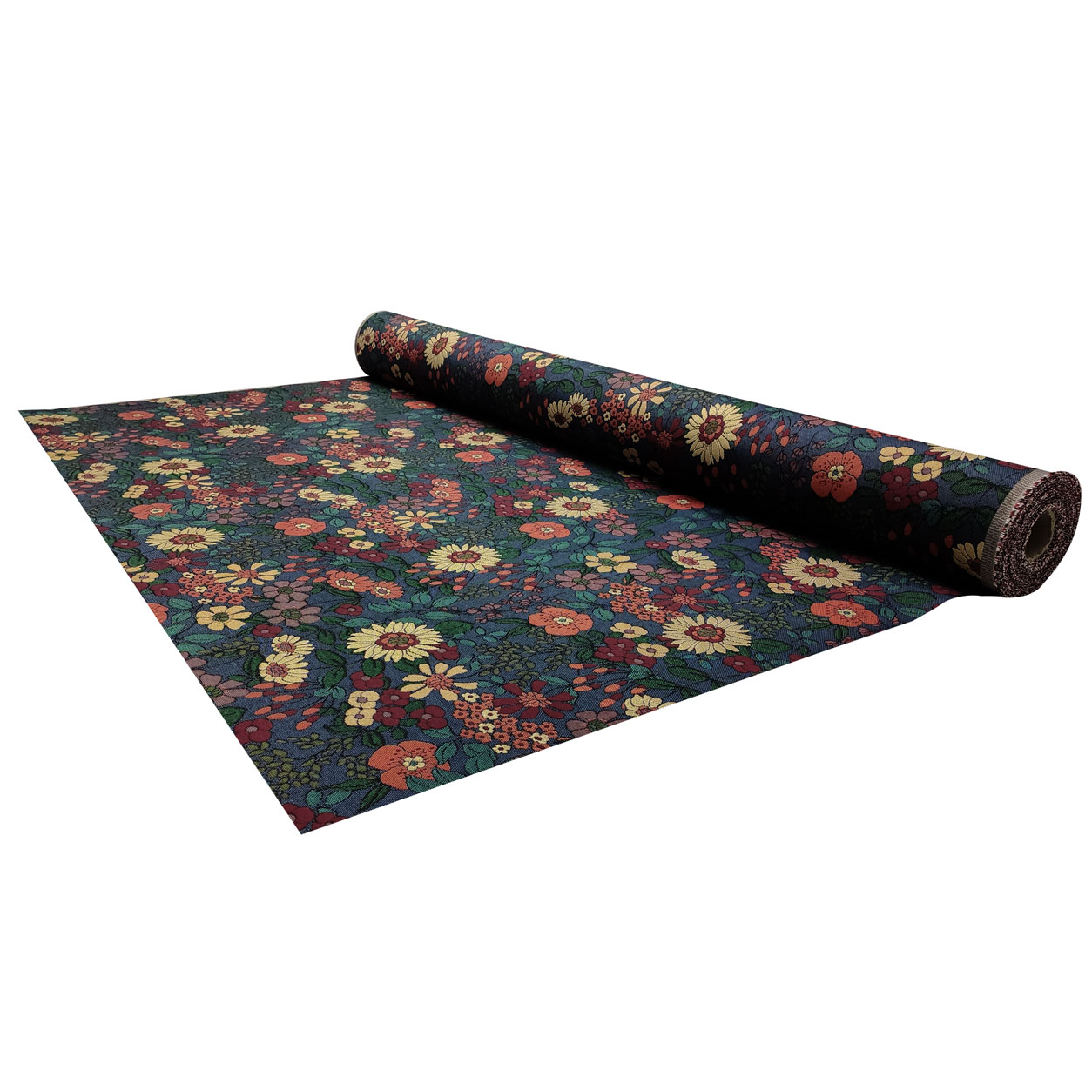 Gobelino estampado de flores con inserciones de lúrex