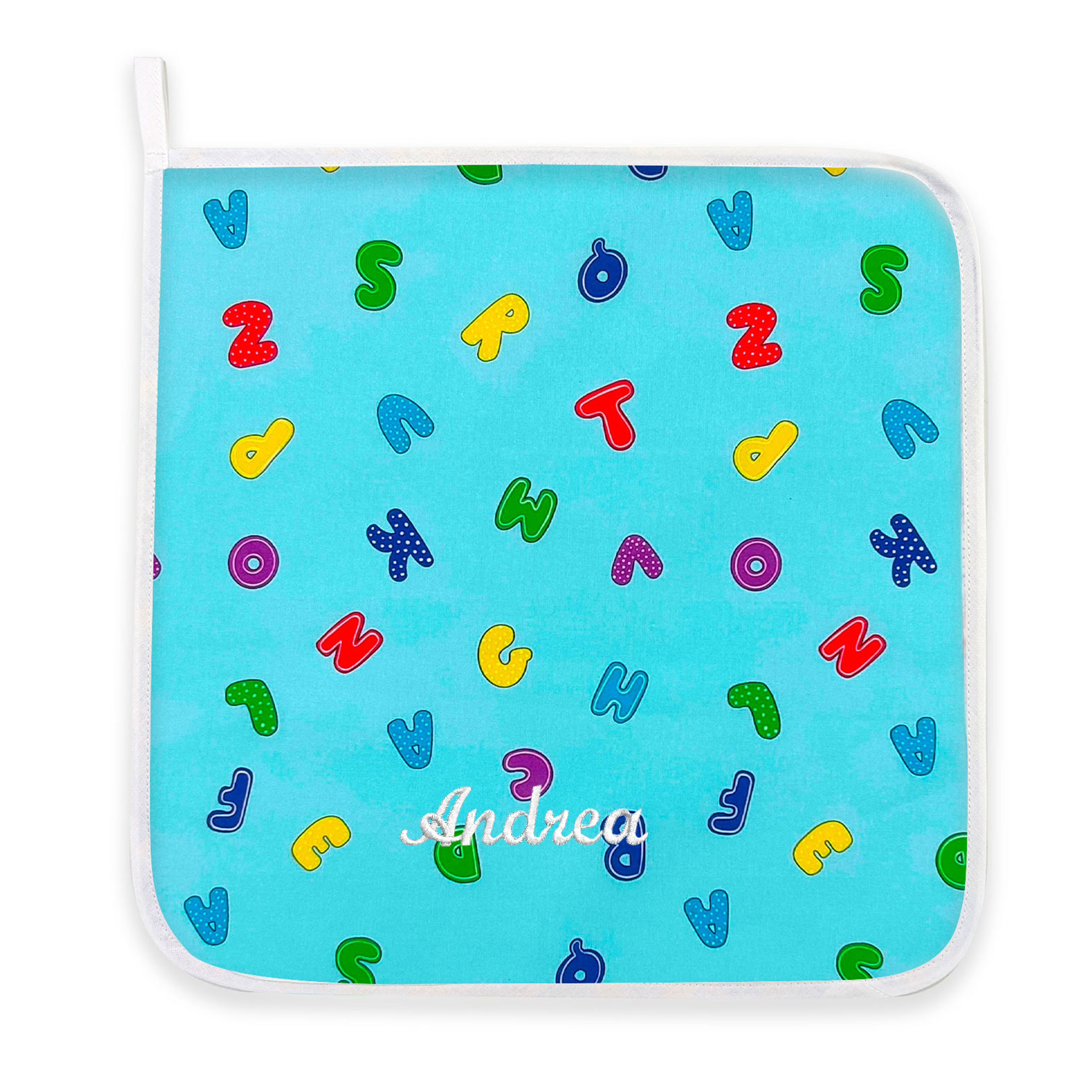 Alphabet Napkin Light Blue Background Image