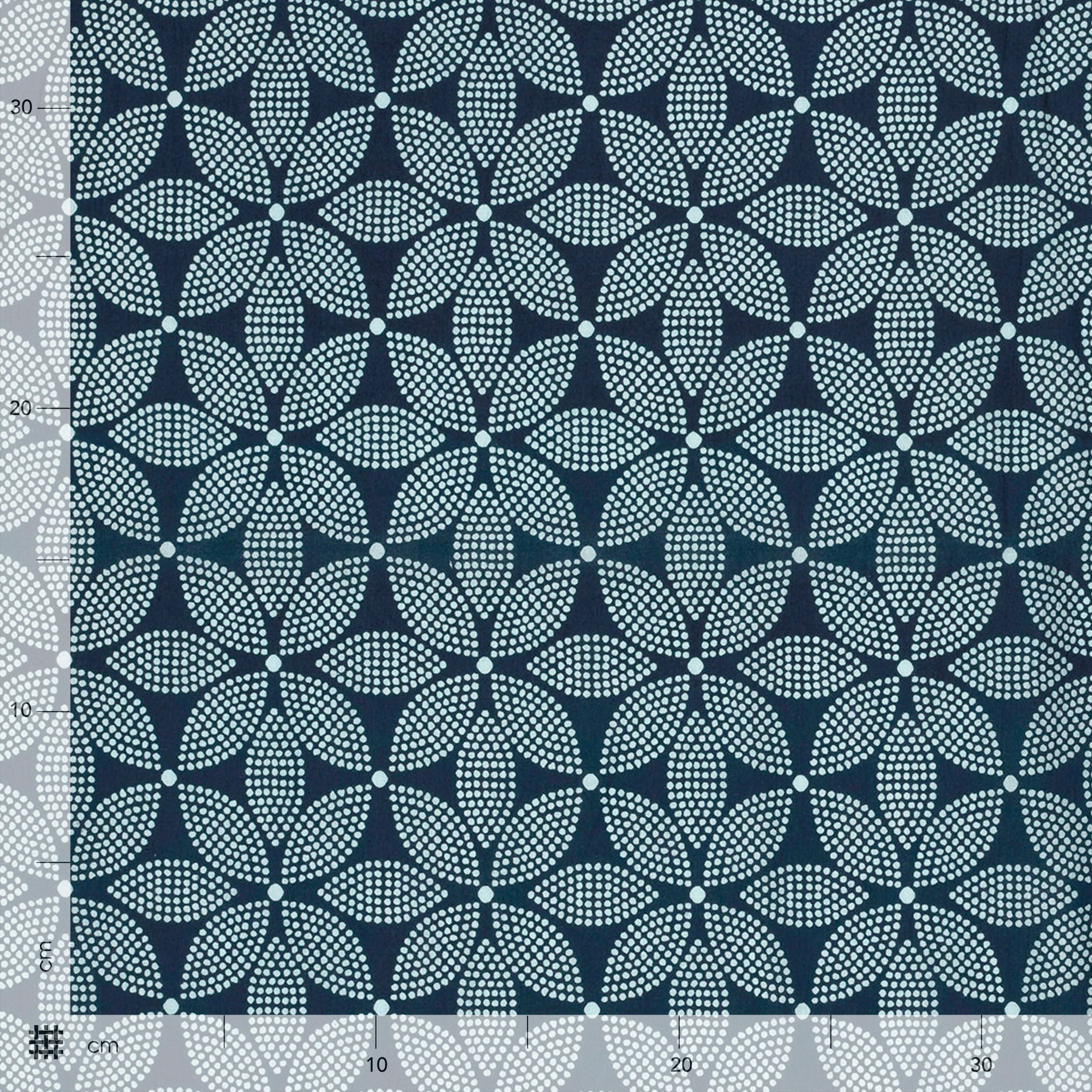 Batik Flower Pattern Cotton Blue Image