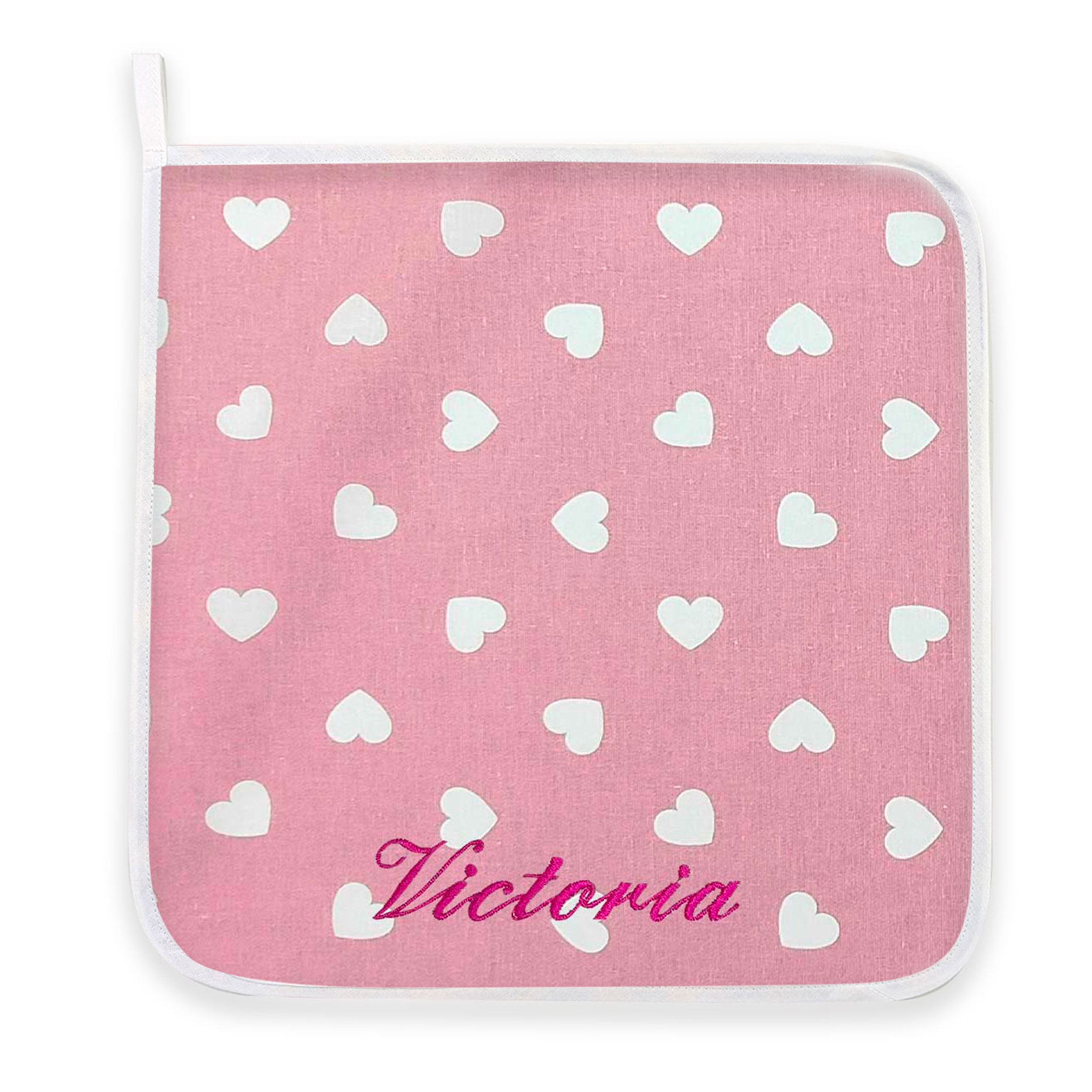 Napkin White Hearts Background Pink Antique Image