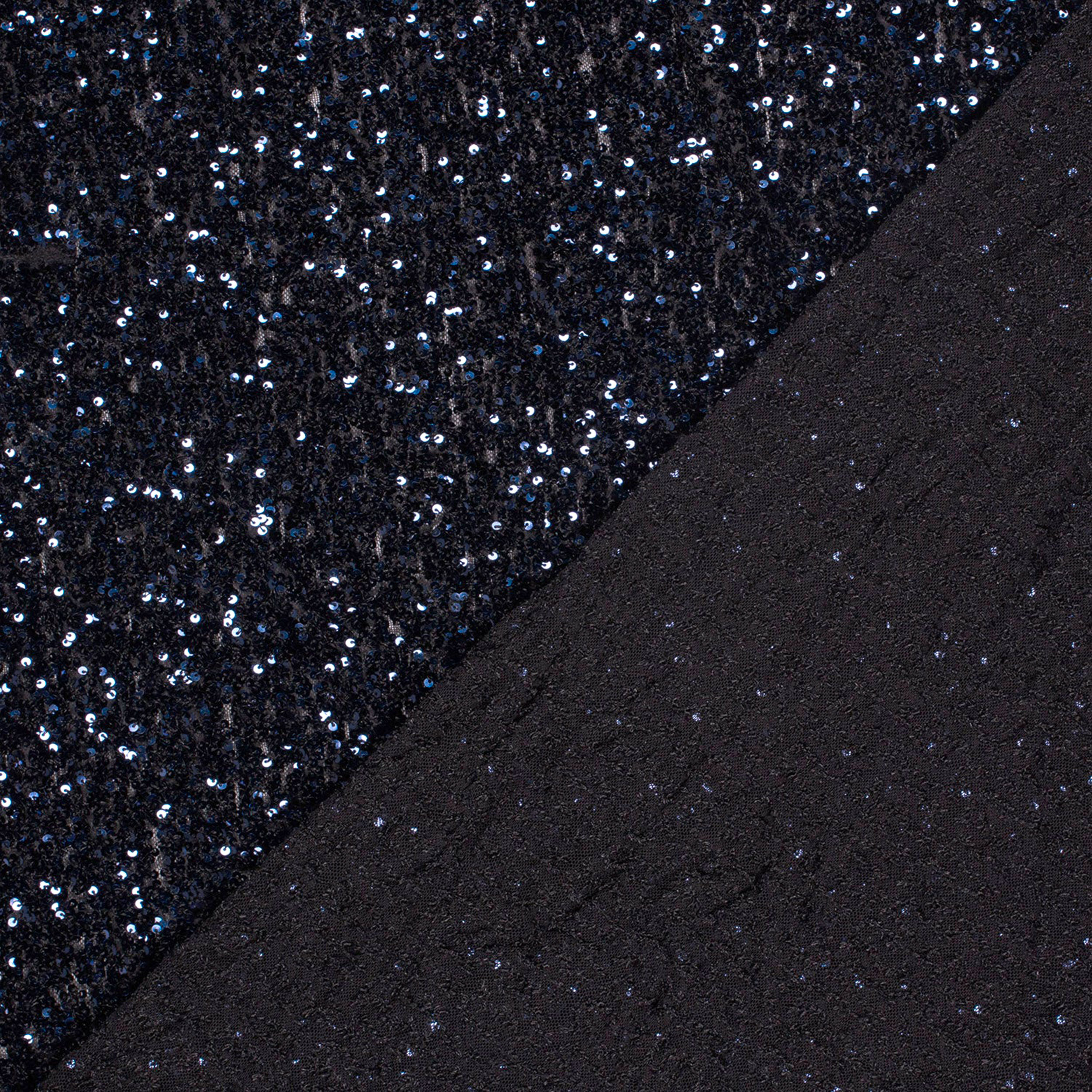 Sequins on Blue Stretch Tulle Image
