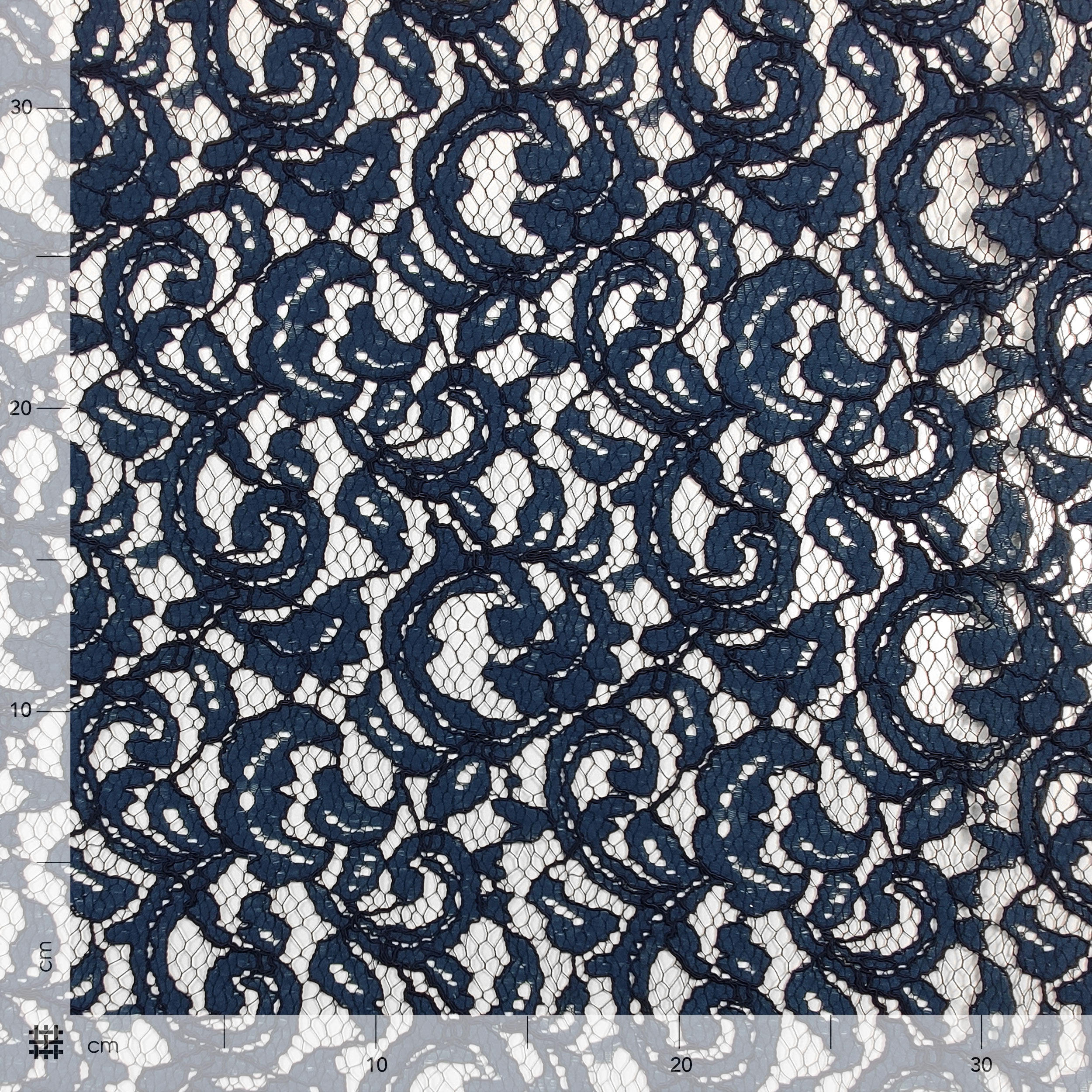 Tissu de dentelle en coton mélangé bleu