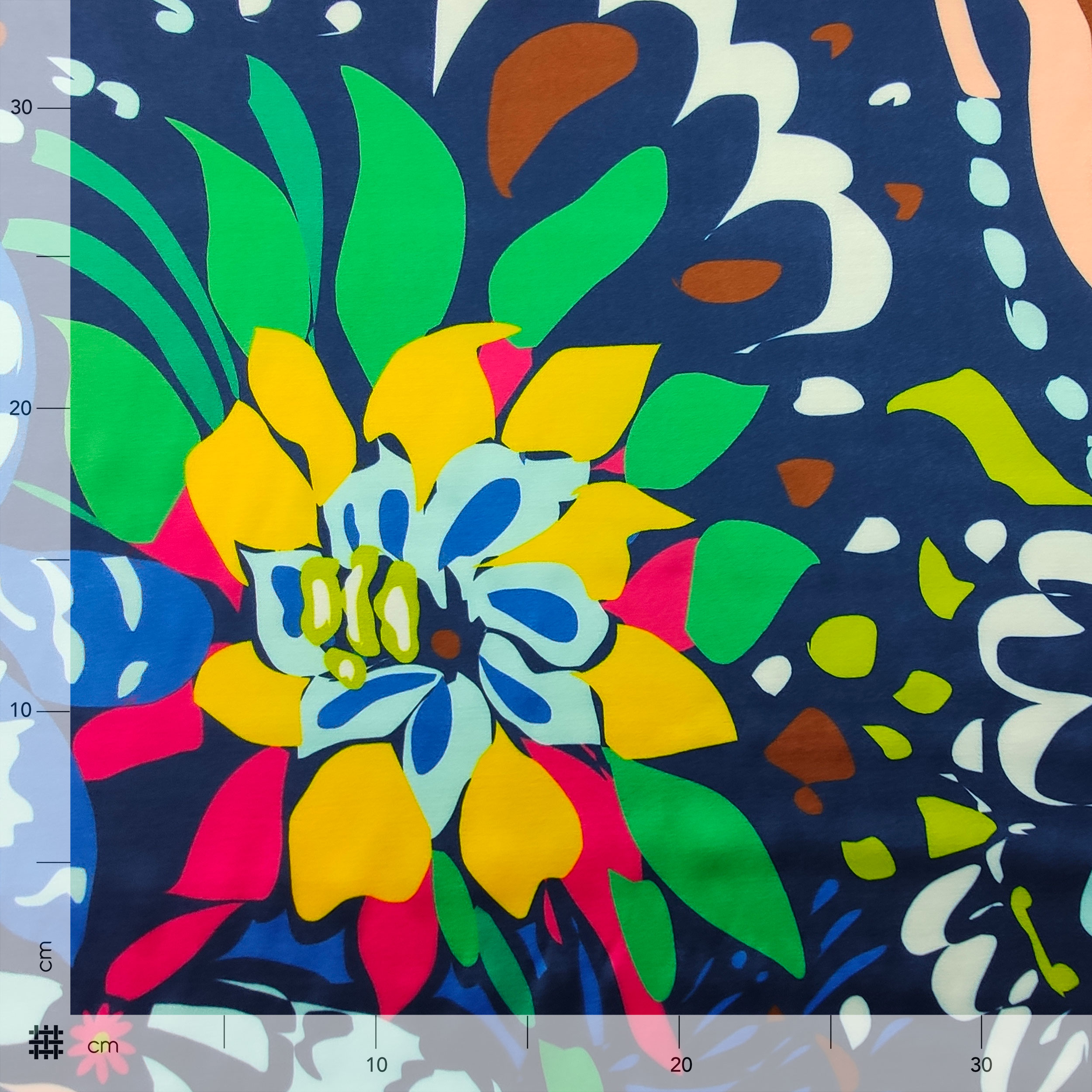 Viscose Silk Natural Floral