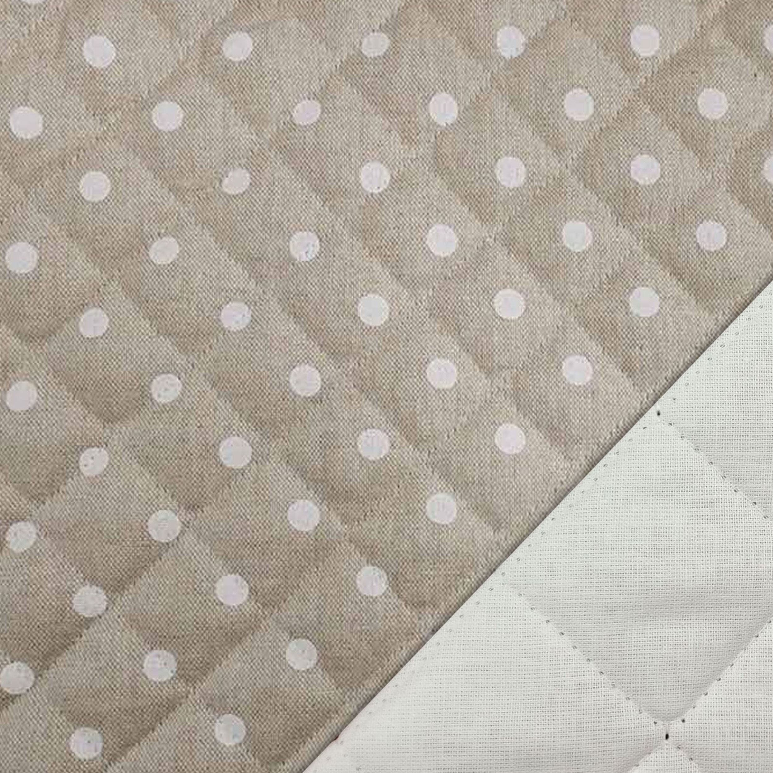 Gesteppter Stoff Medium Weiß Polka Dots Image